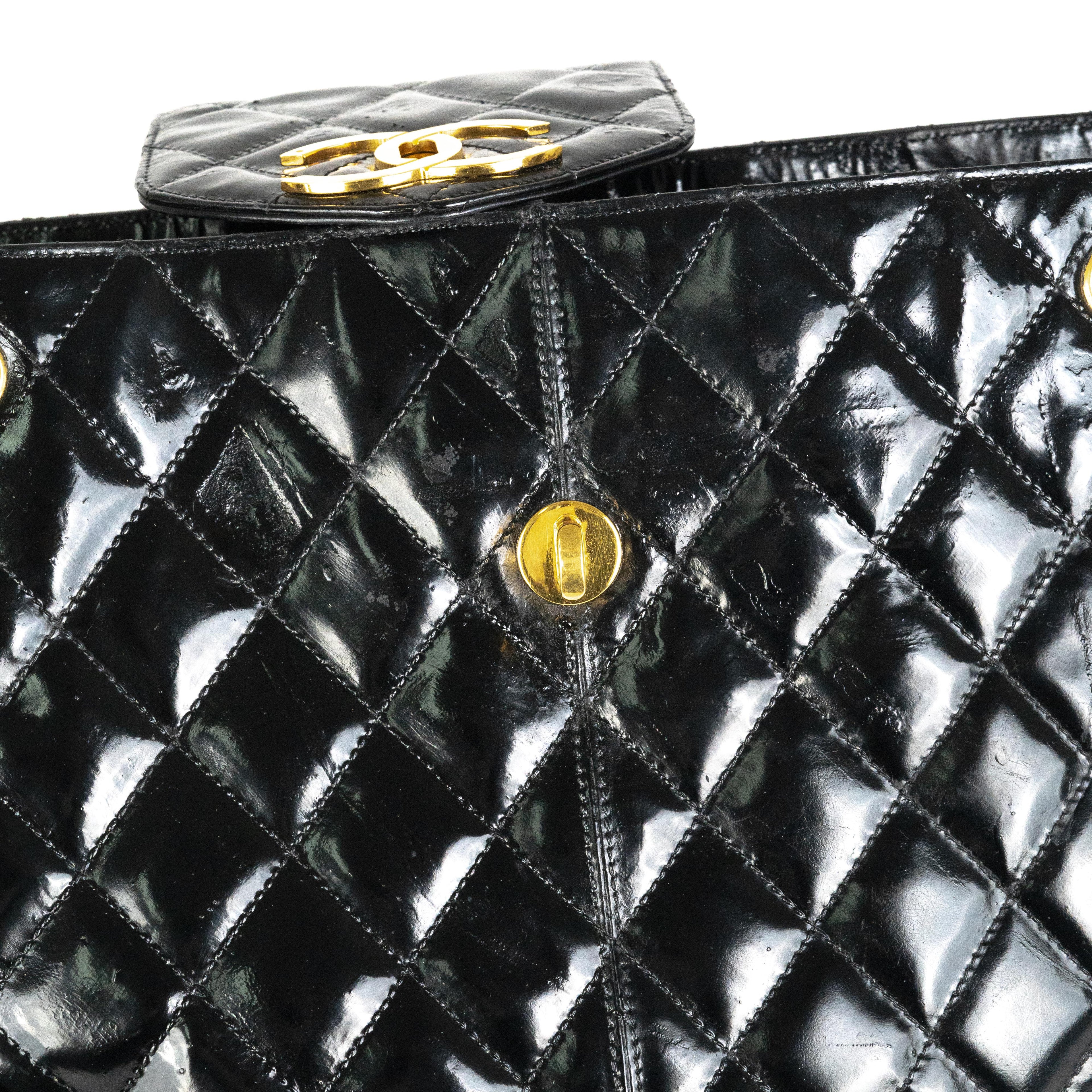 Chanel Supermodel Patent Tote Black