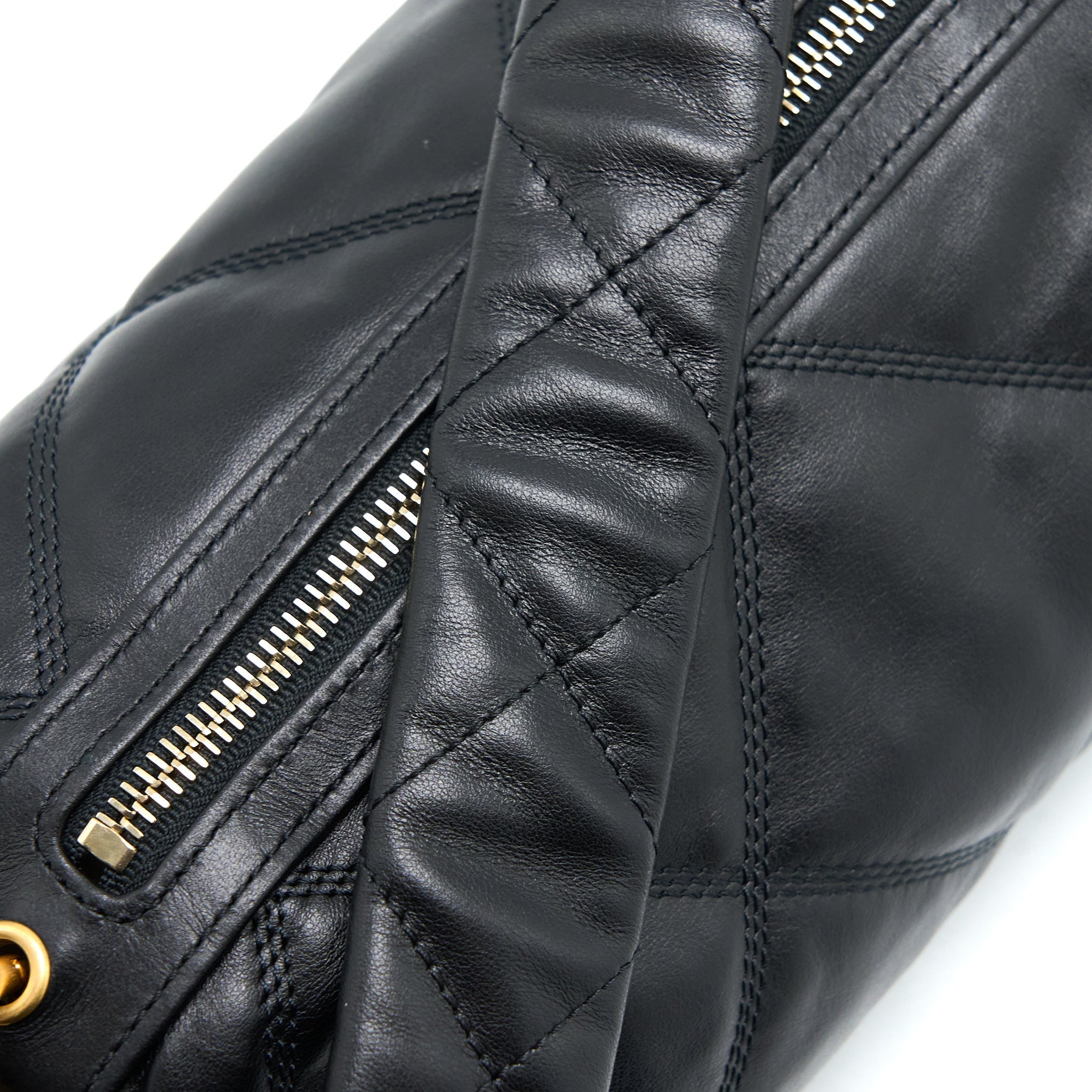 Chanel Mini Bowling Bag with Chain Lambskin Black Brushed  (Microchip)