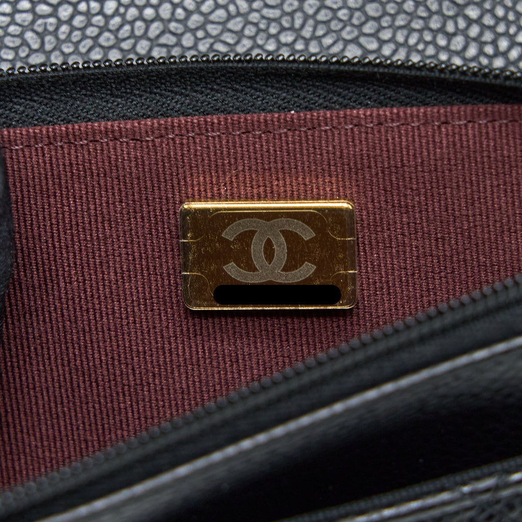 Chanel Classic Wallet On Chain Caviar Black  (Microchip)