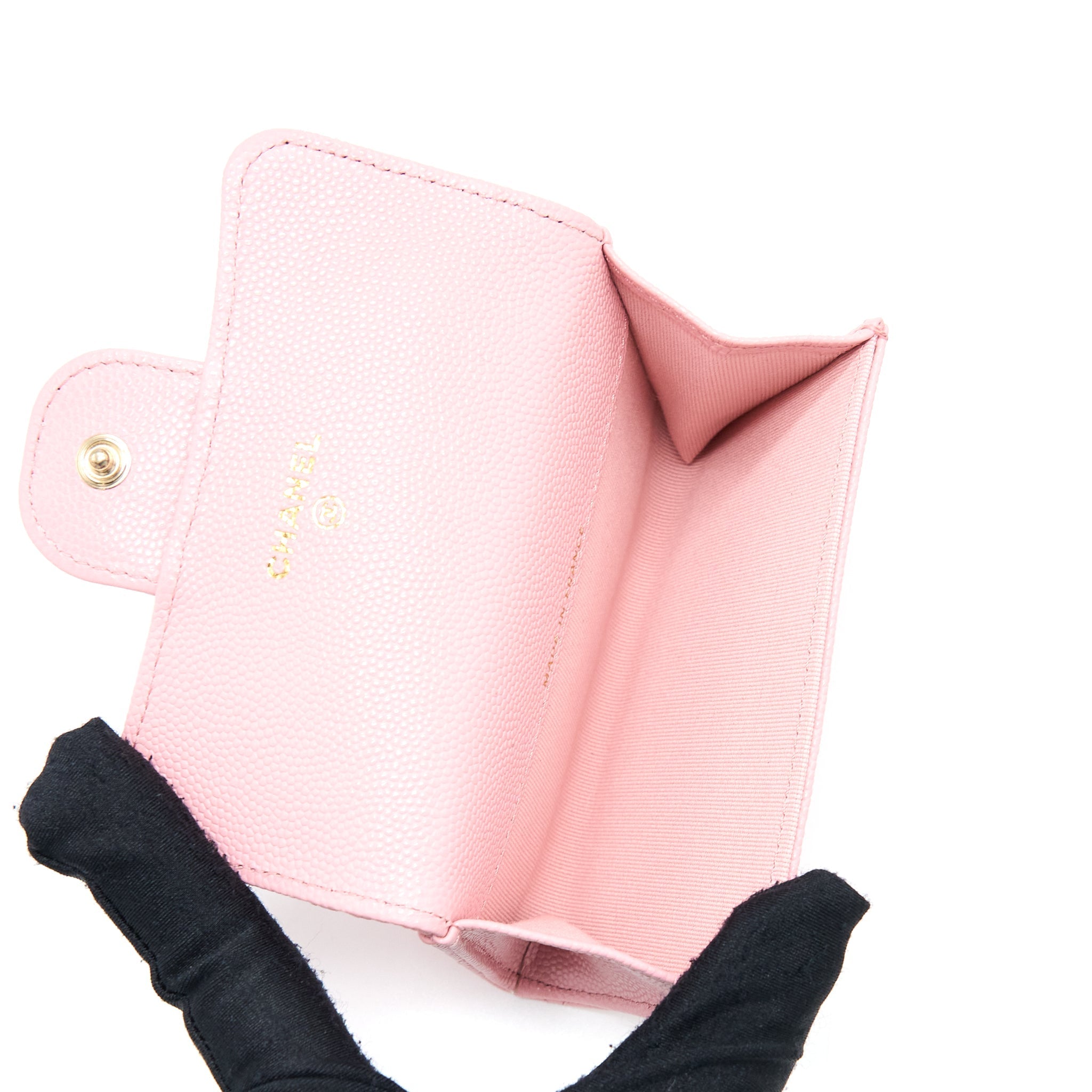 Chanel Classic Flap Card Holder Caviar Light Pink L