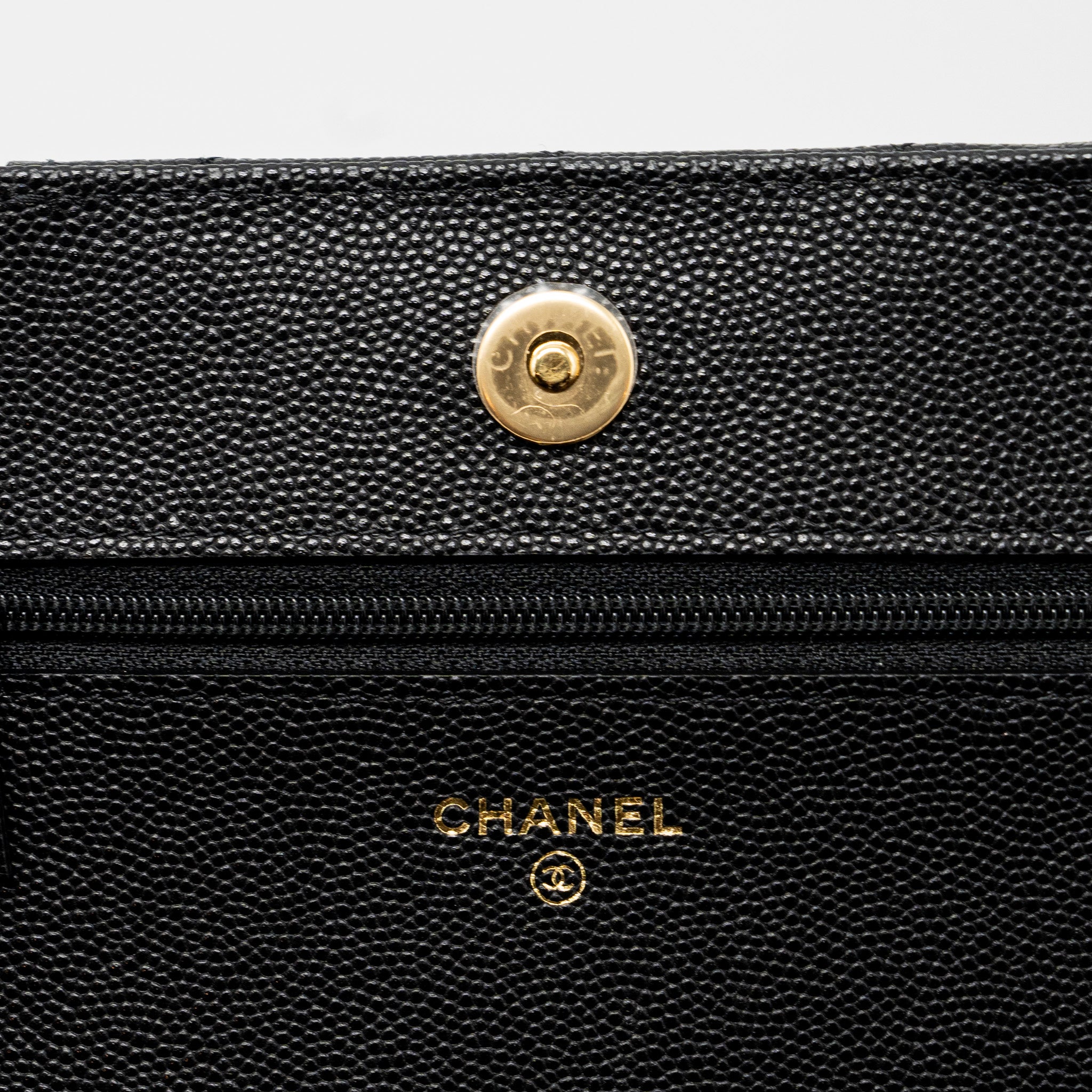 Chanel Wallet on Chain with Pocket Black Caviar  (Microchip)
