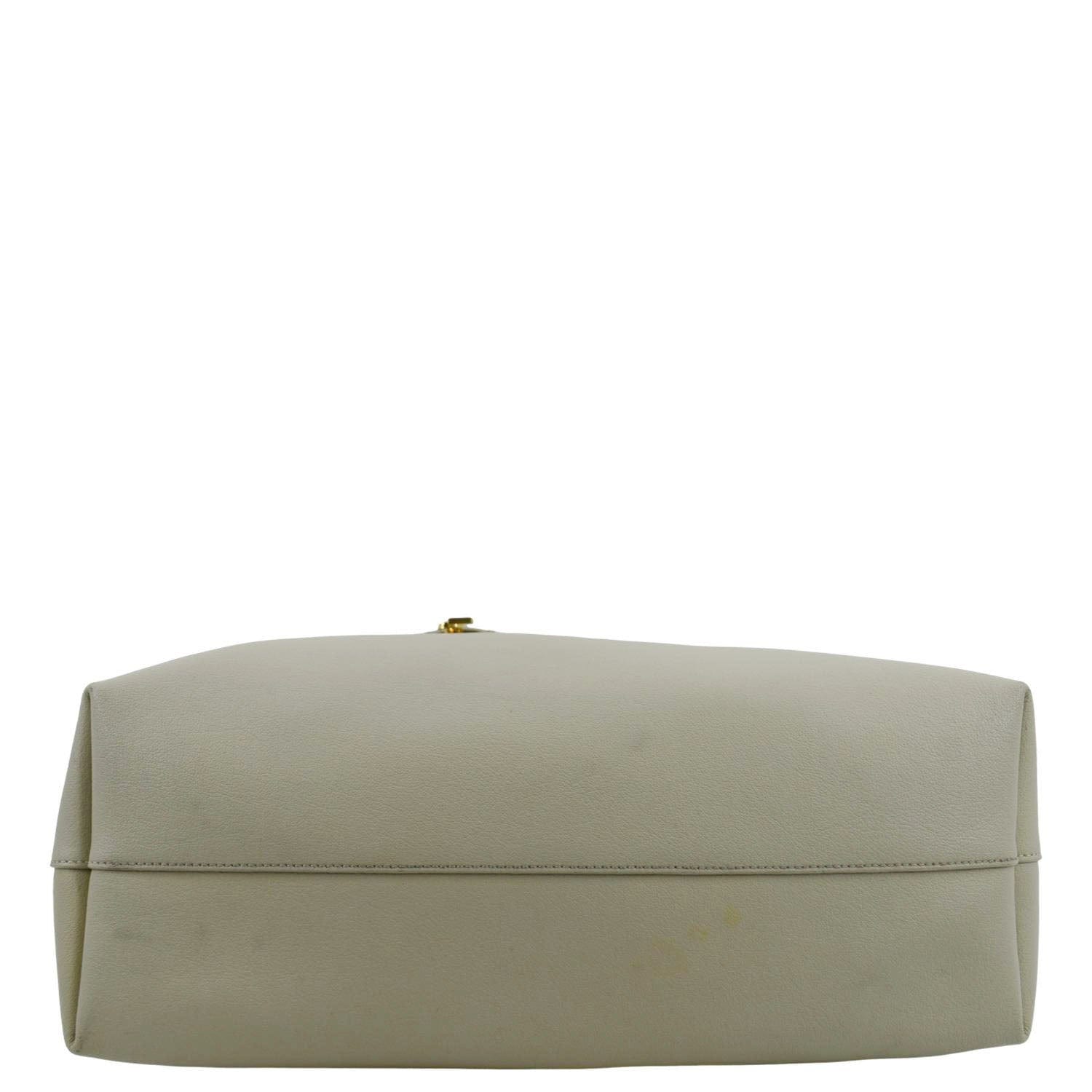 YVES SAINT LAURENT Leather Tote Bag Ivory