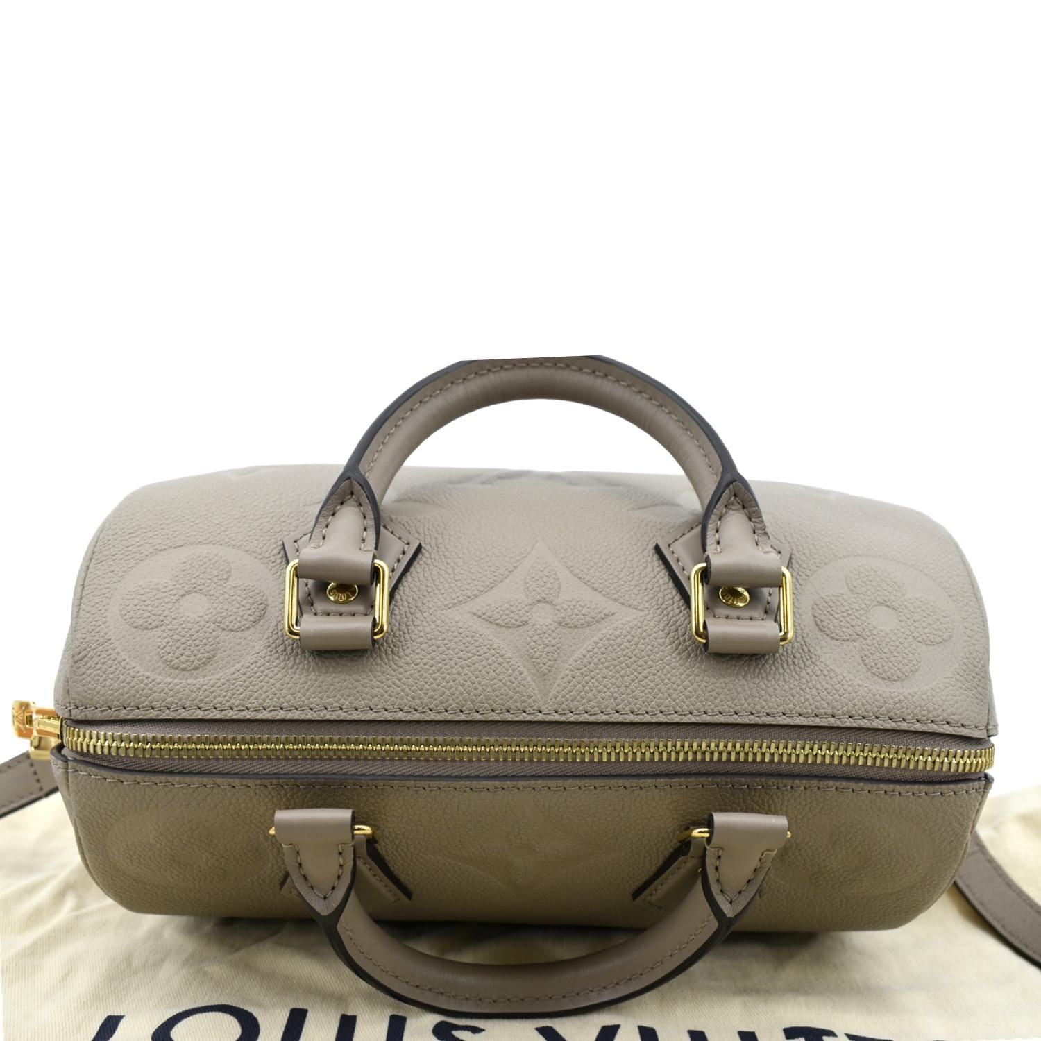 LOUIS VUITTON Speedy 25 Bandouliere Monogram Empreinte Shoulder Bag Tourterelle