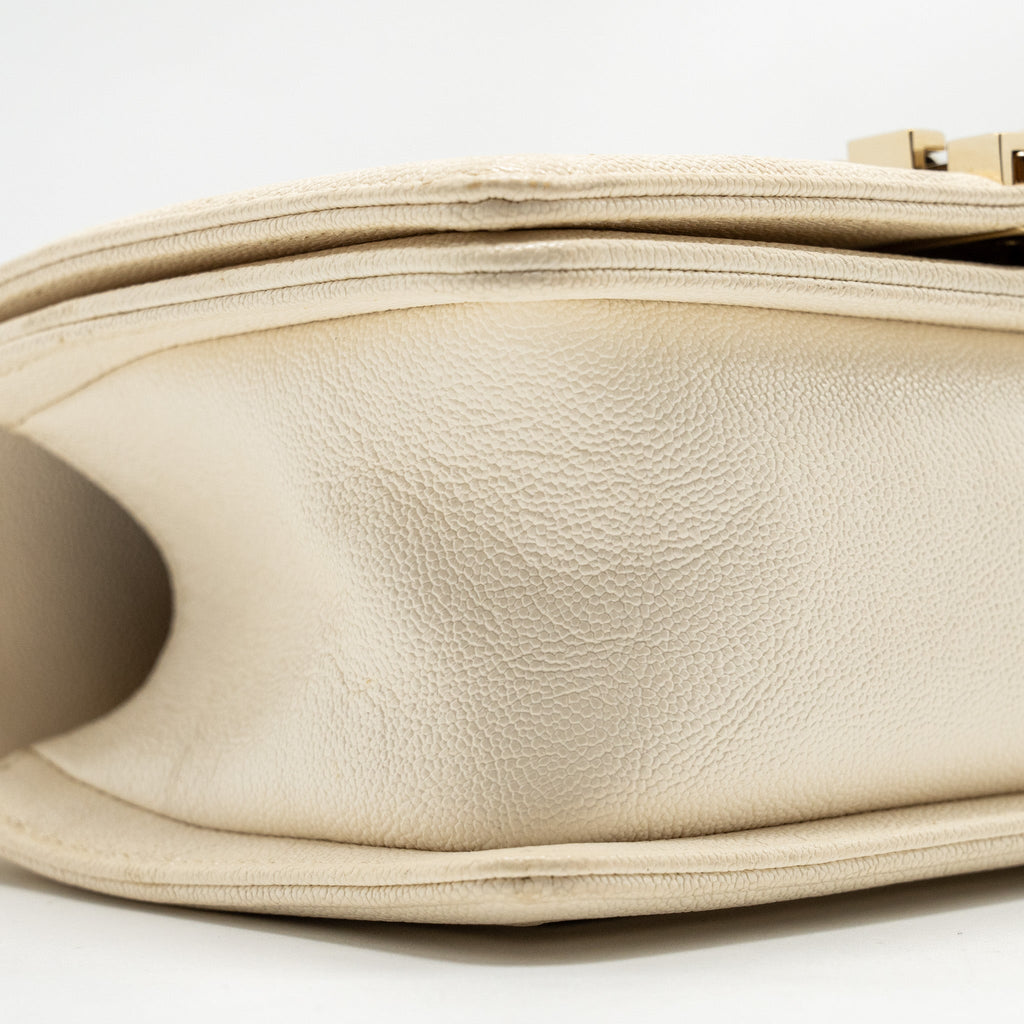 Chanel Small Boy Bag Caviar White L