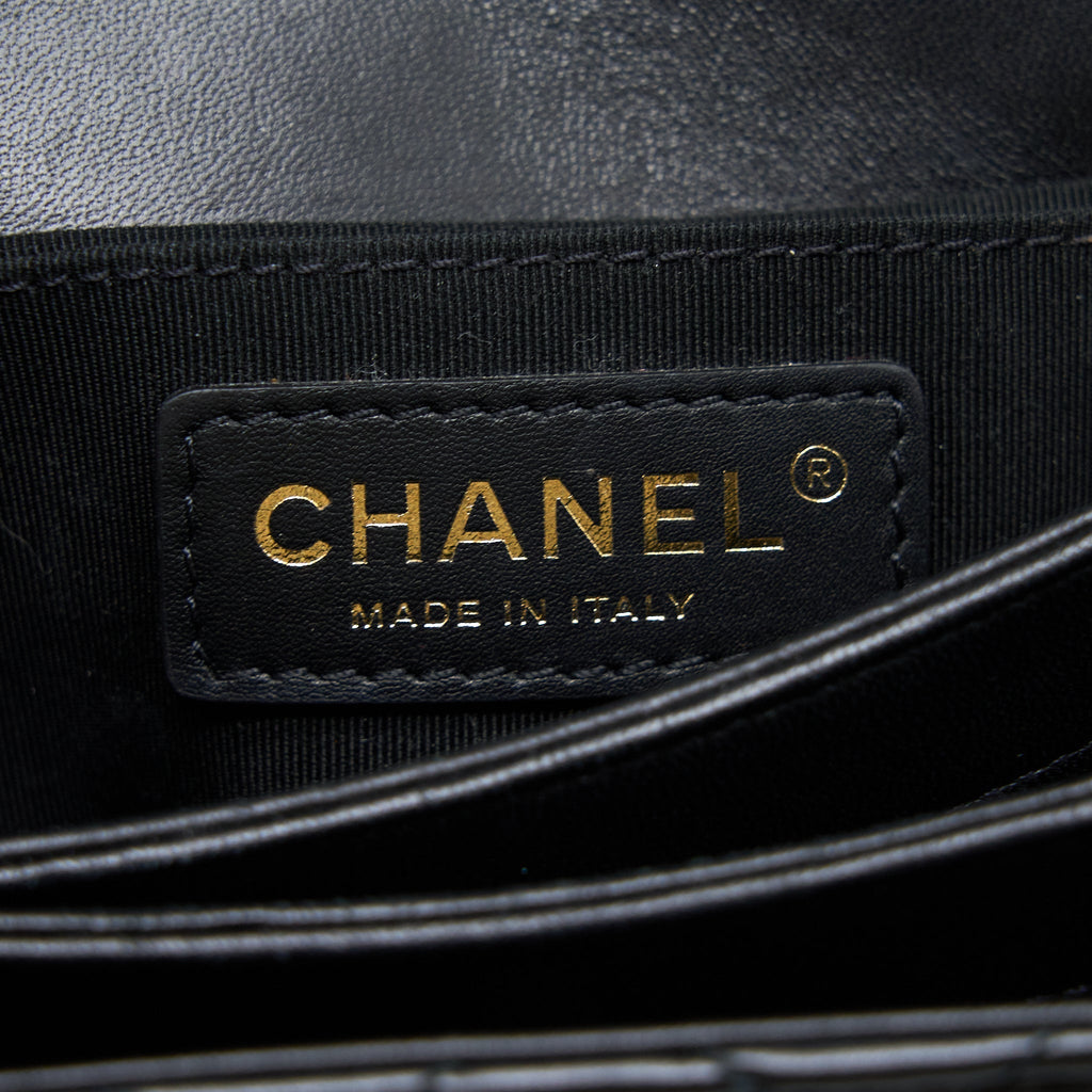 Chanel Seasonal Flap Bag Lambskin Black Brushed
