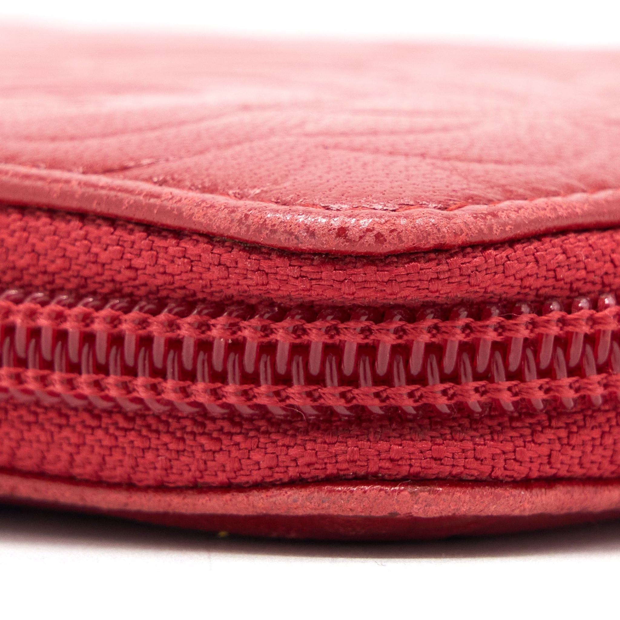 Chanel Camellia Long Wallet Lambskin Red
