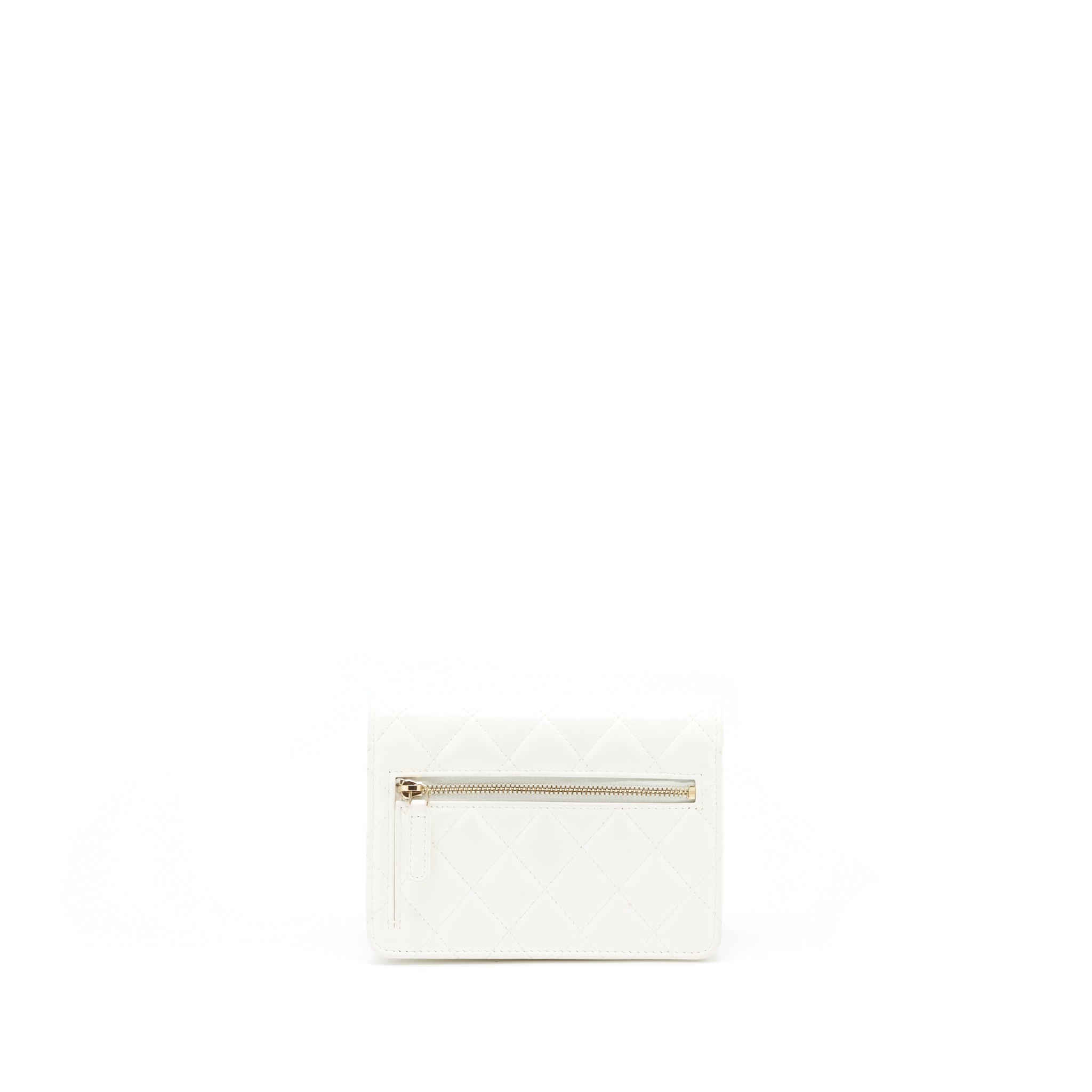 Chanel Ruffles Mini Wallet On Chains White