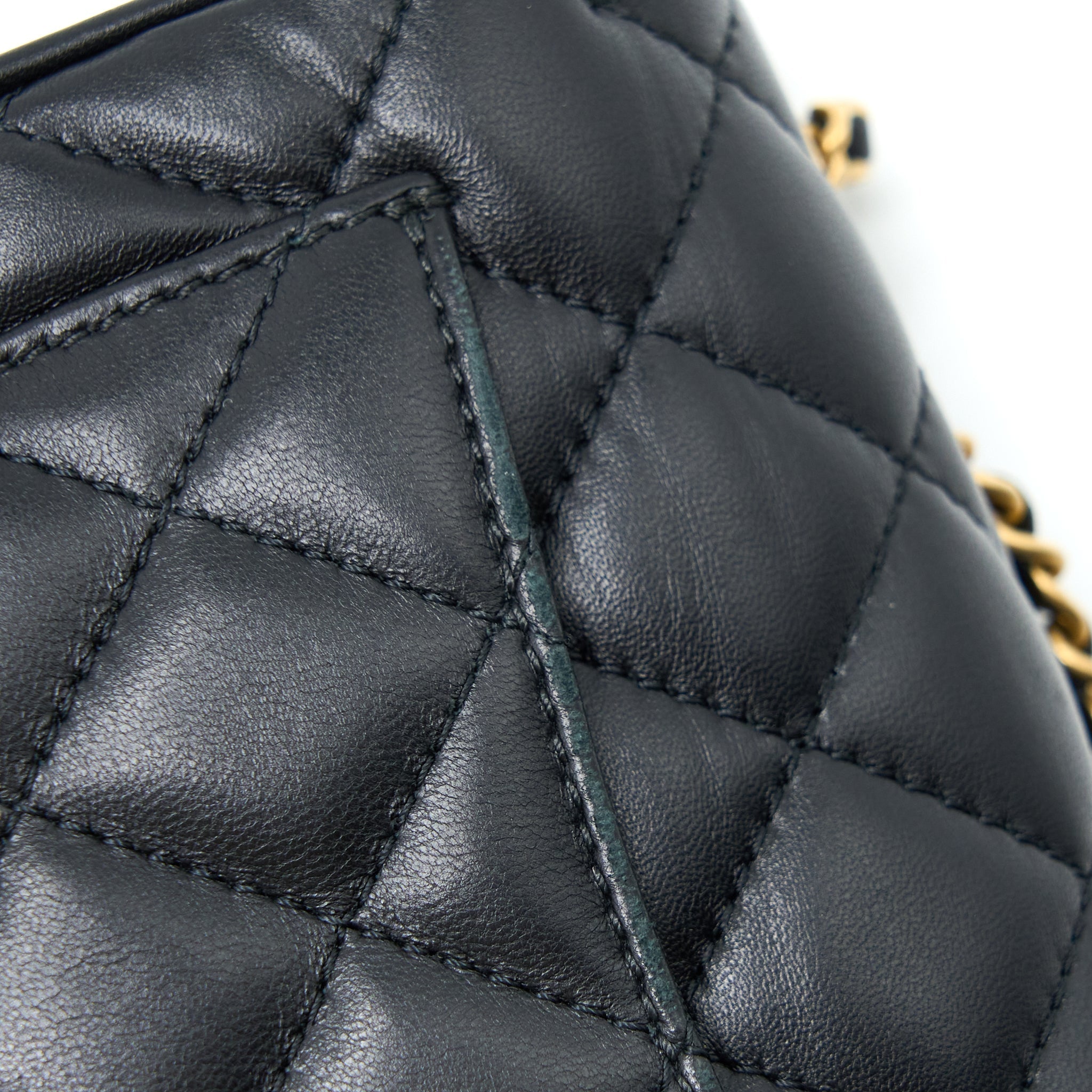 Chanel Seasonal Flap Bag Lambskin Black Brushed