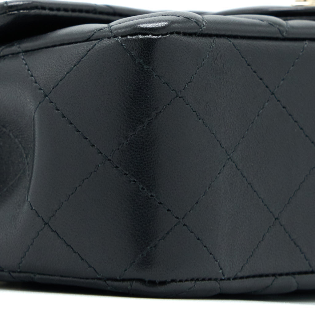 Chanel Mini Rectangular with coco bag charm Limited Edition Lambskin Black L