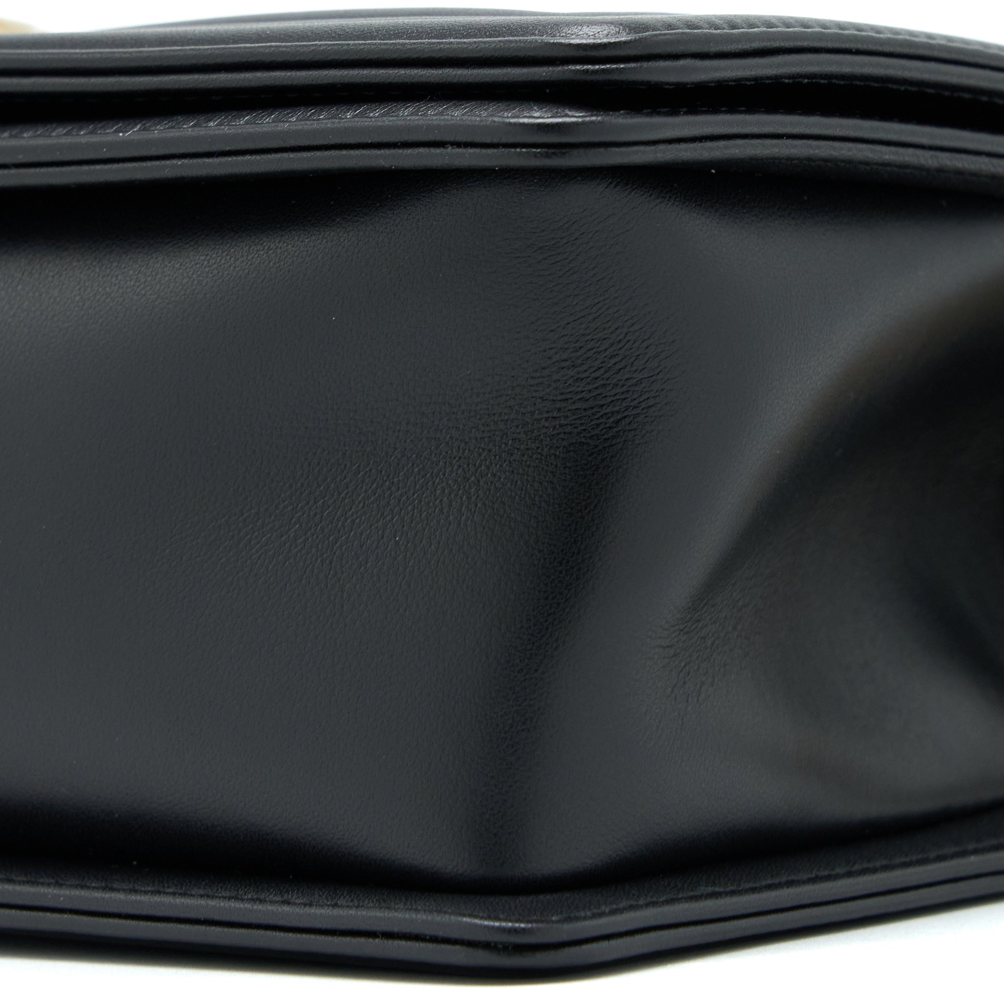 Chanel Medium Boy Bag Calfskin Black  (Microchip)