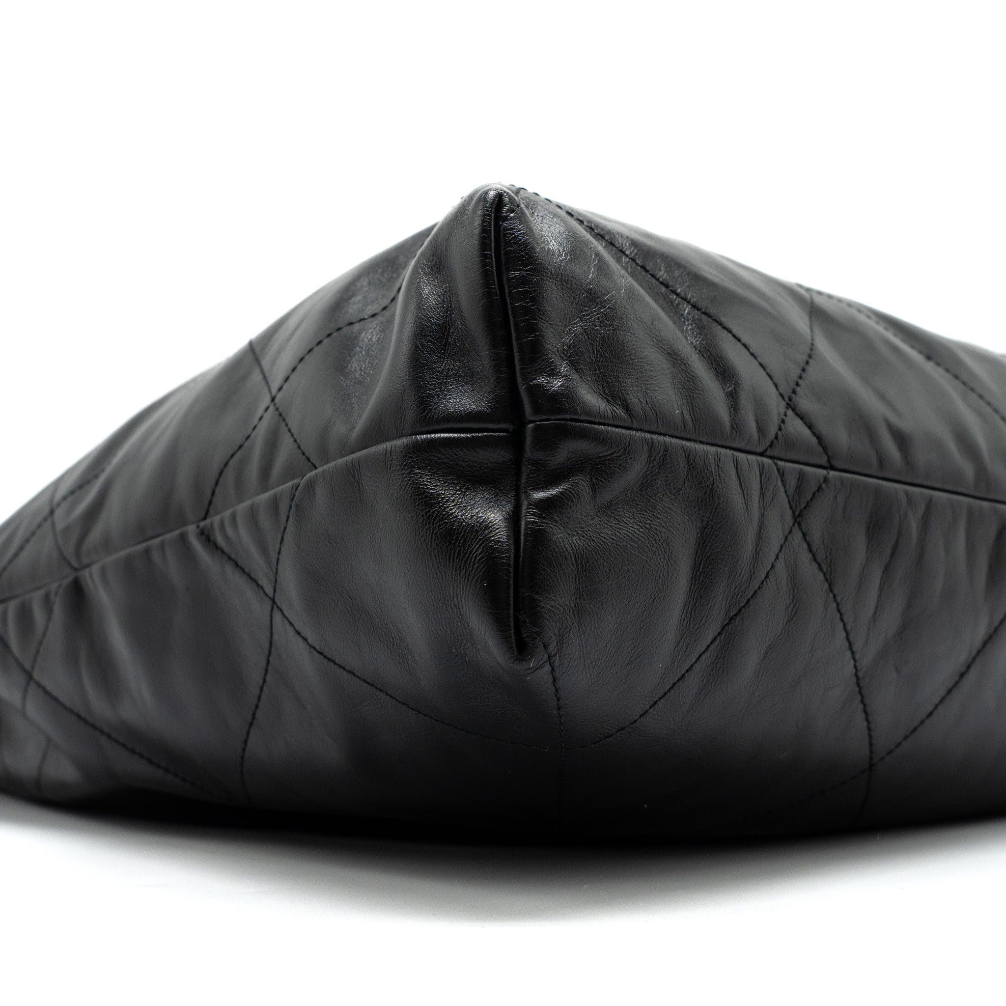 Chanel Large 22 Bag Shiny Calfskin Black  (Microchip)