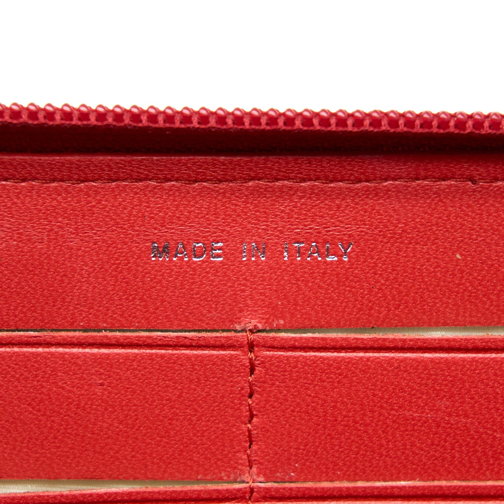 Chanel Camellia Long Wallet Lambskin Red