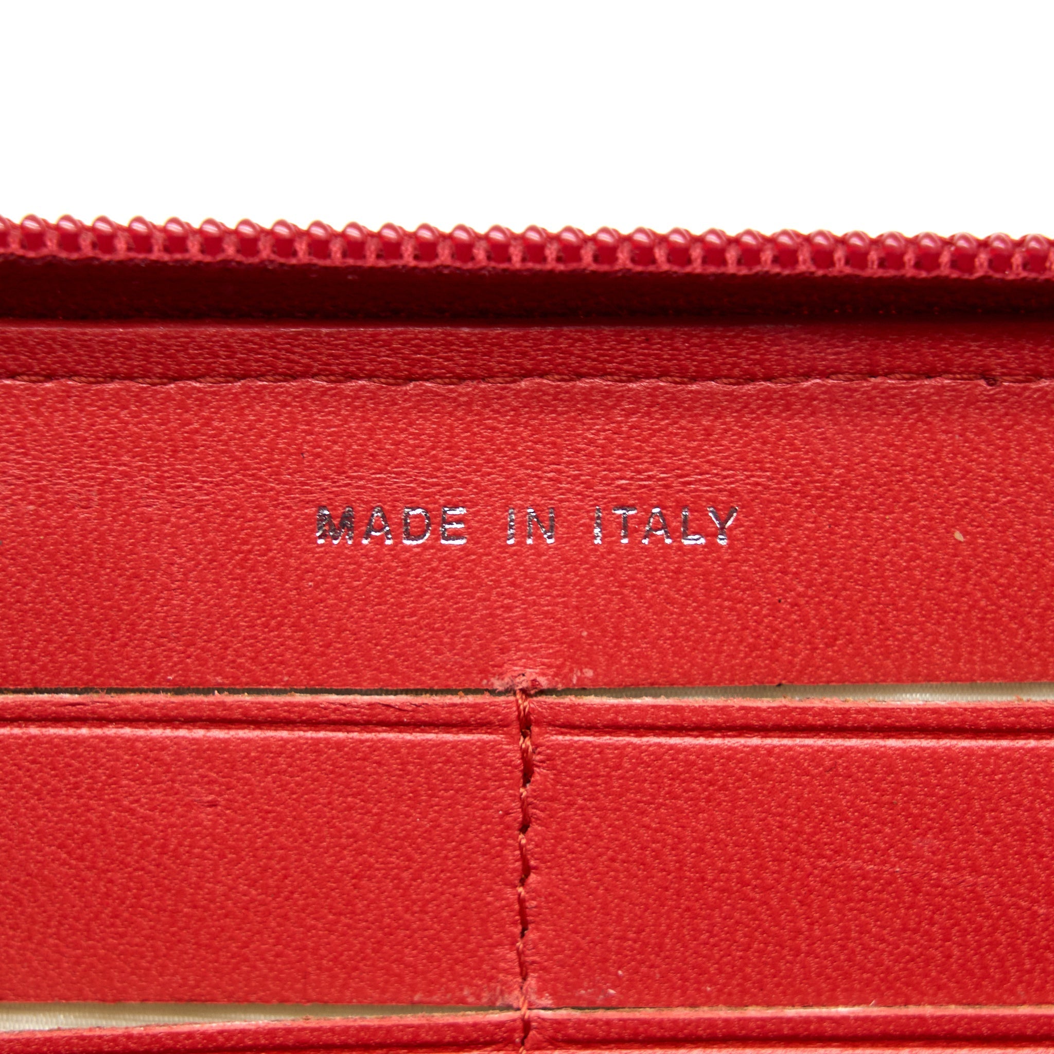 Chanel Camellia Long Wallet Lambskin Red