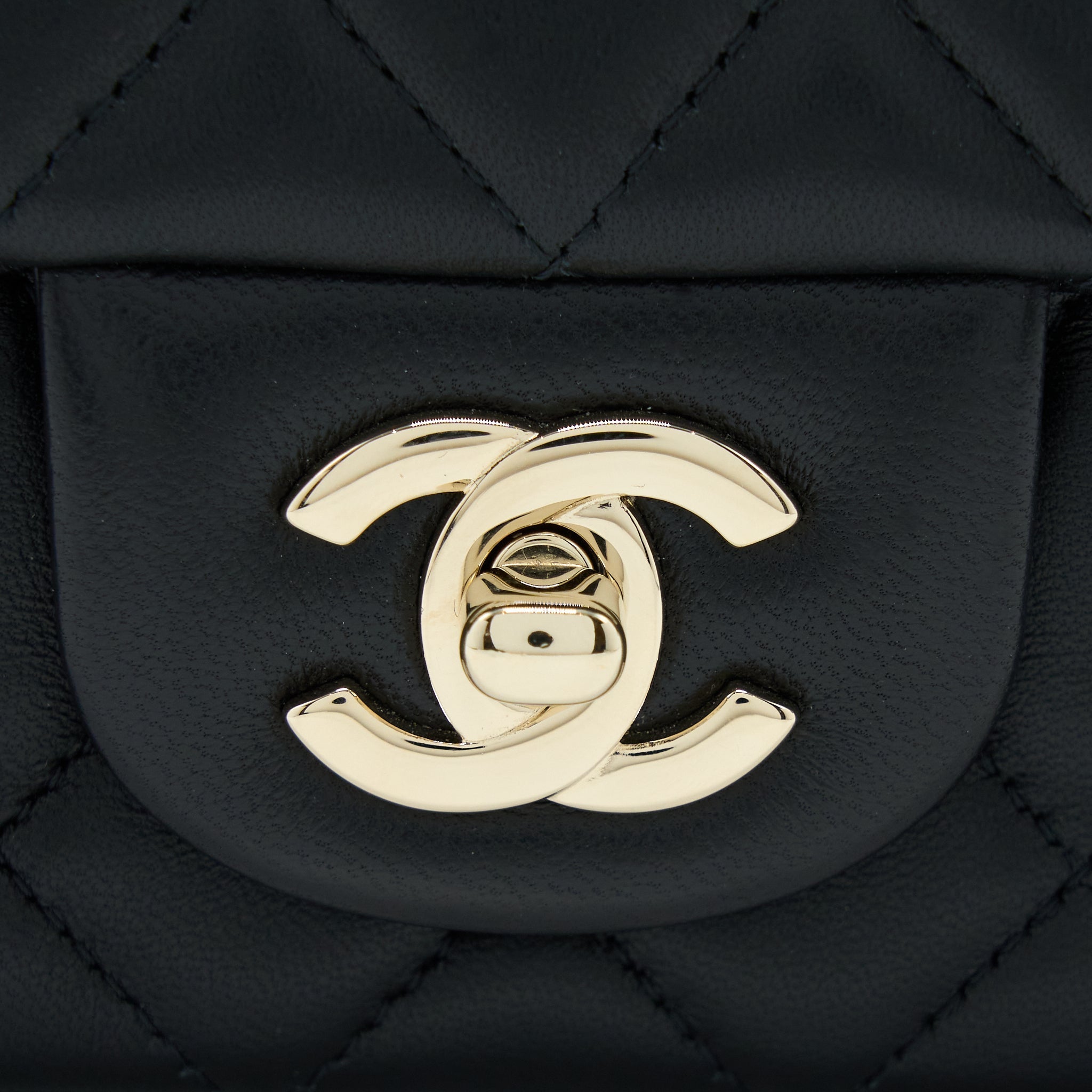 Chanel Mini Rectangular with coco bag charm Limited Edition Lambskin Black L