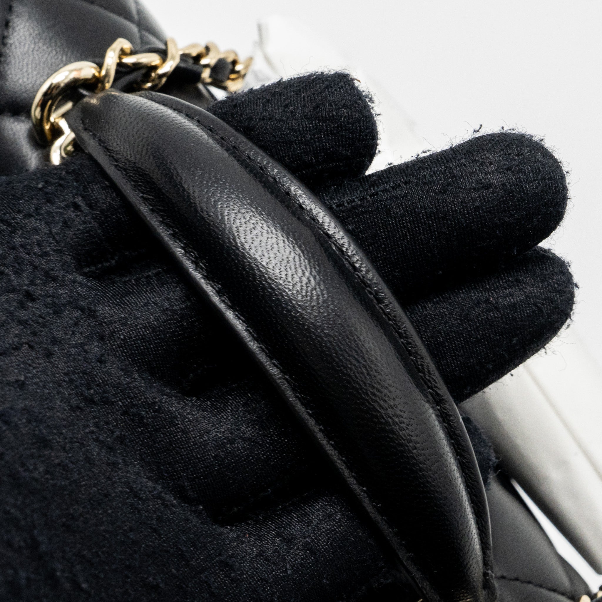 Chanel Top Handle Mini Rectangular Flap Bag Lambskin Black L (Microchip )