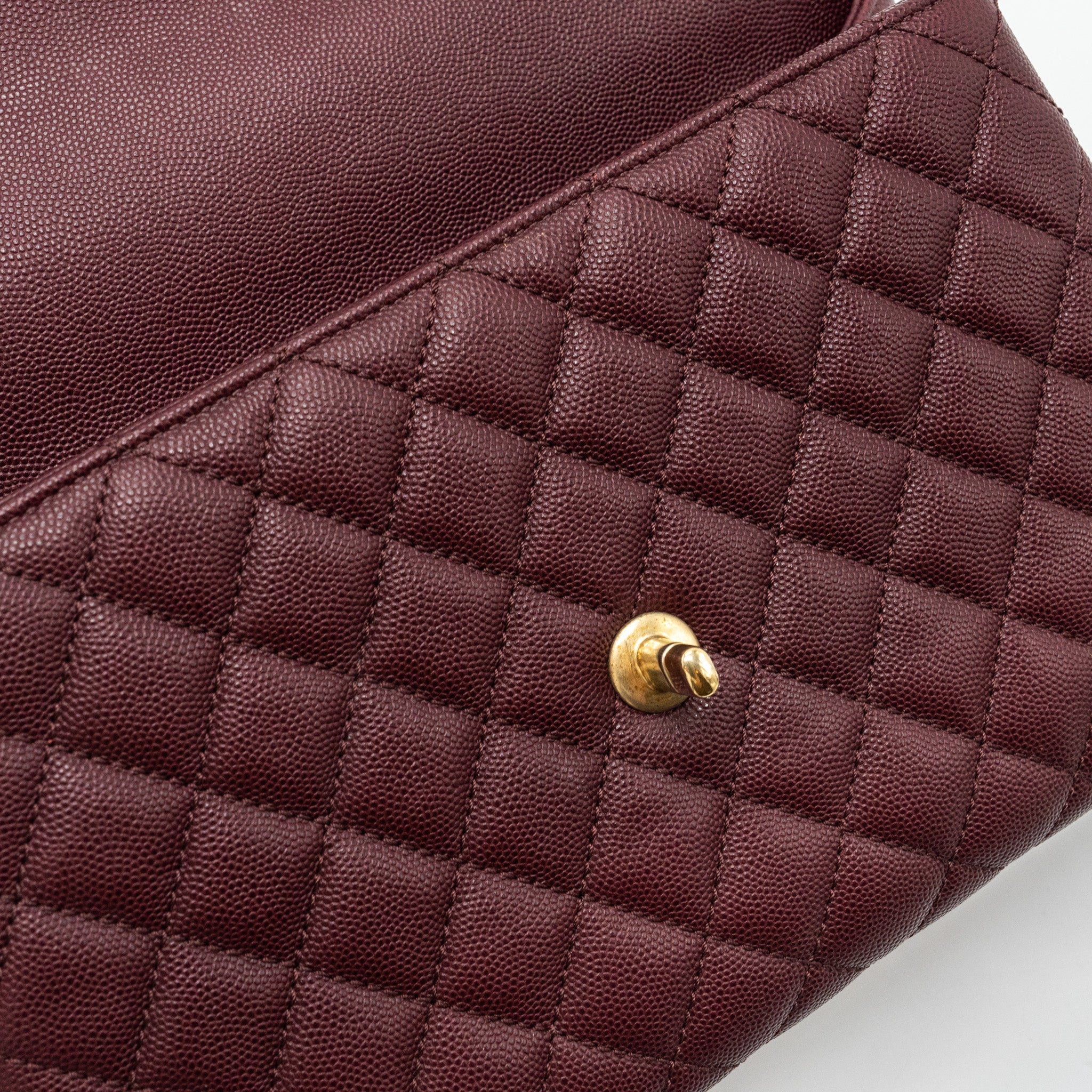 Chanel Medium Coco Handle With Lizard Handle Caviar Burgundy