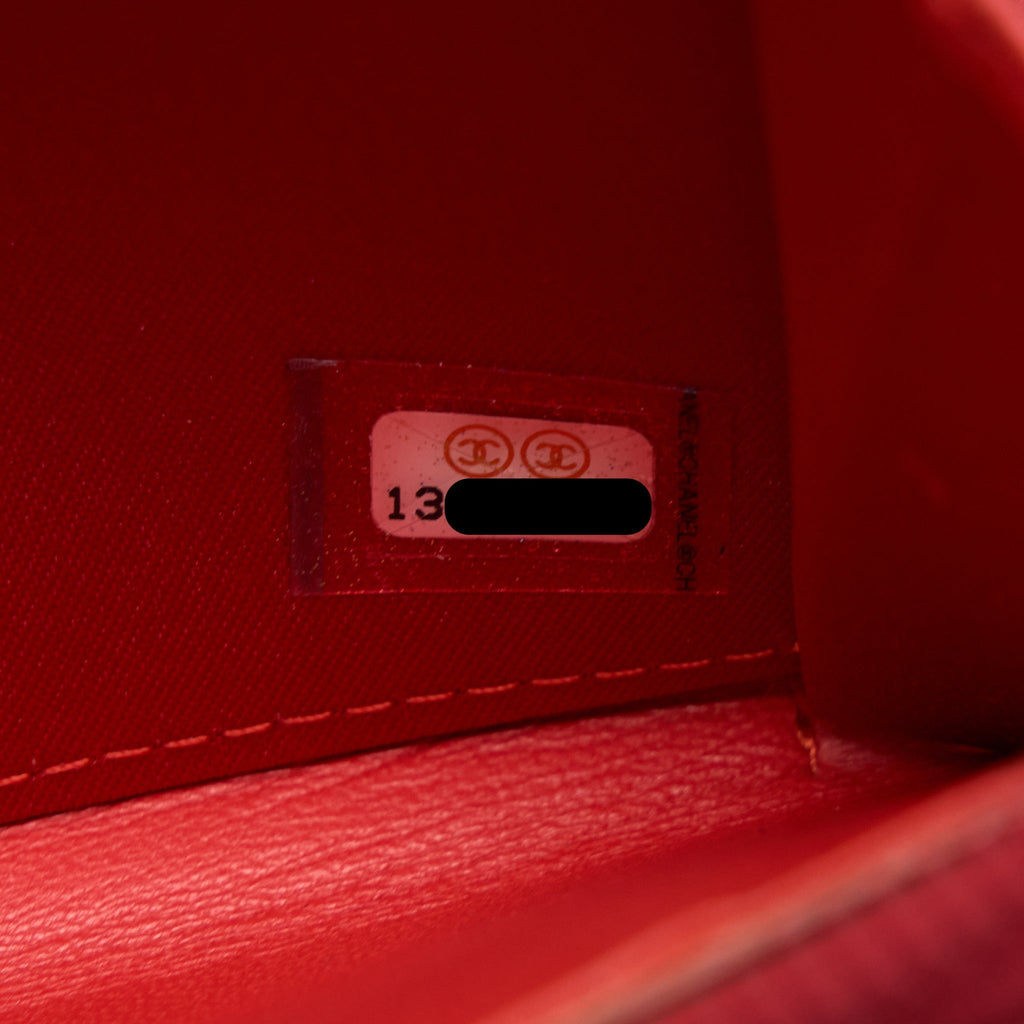 Chanel Camellia Long Wallet Lambskin Red