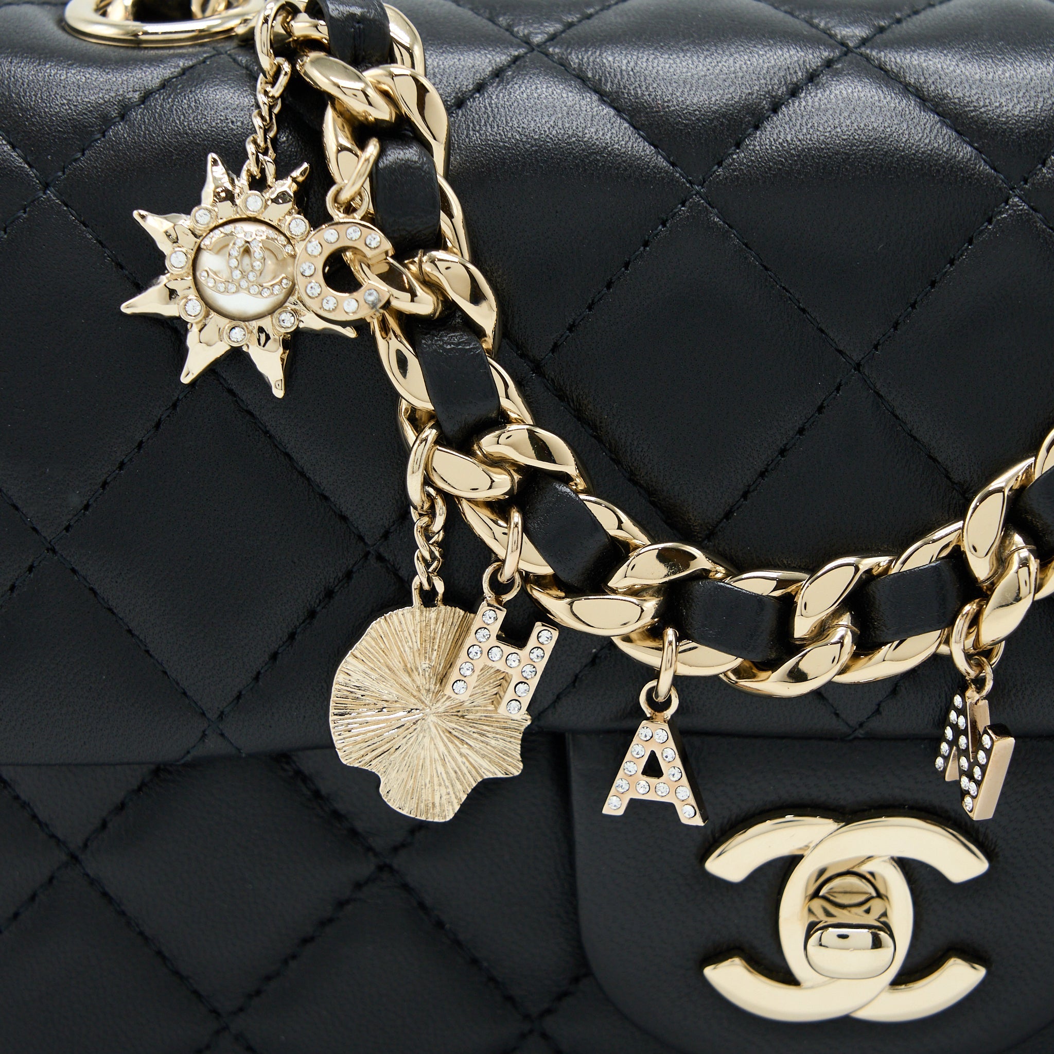 Chanel Mini Rectangular with coco bag charm Limited Edition Lambskin Black L