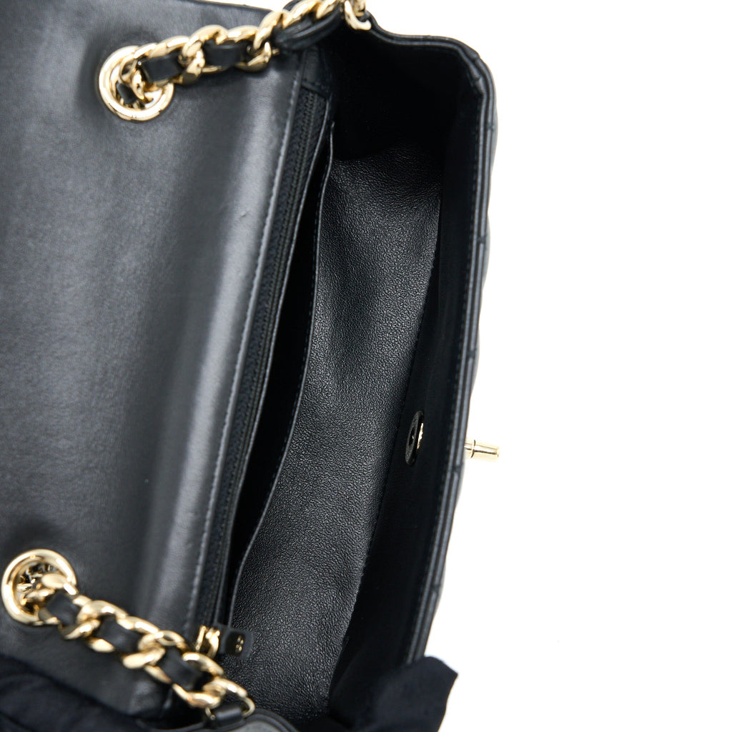 Chanel Mini Rectangular with coco bag charm Limited Edition Lambskin Black L