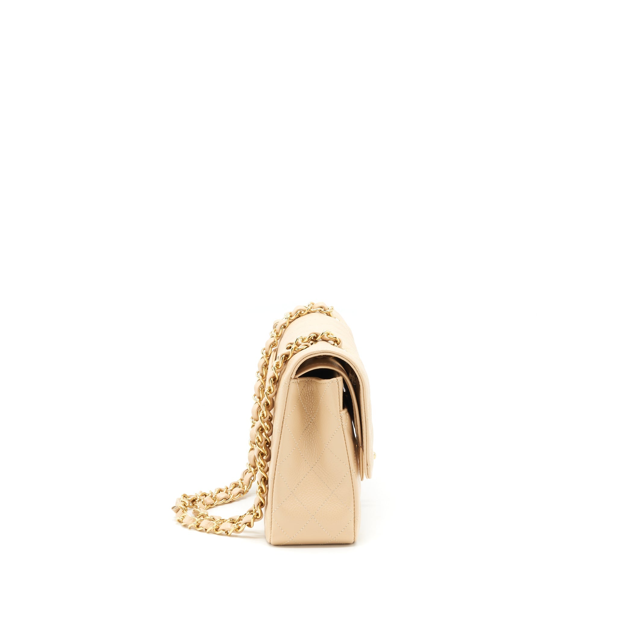 Chanel Classic Double Flap Bag Caviar Beige