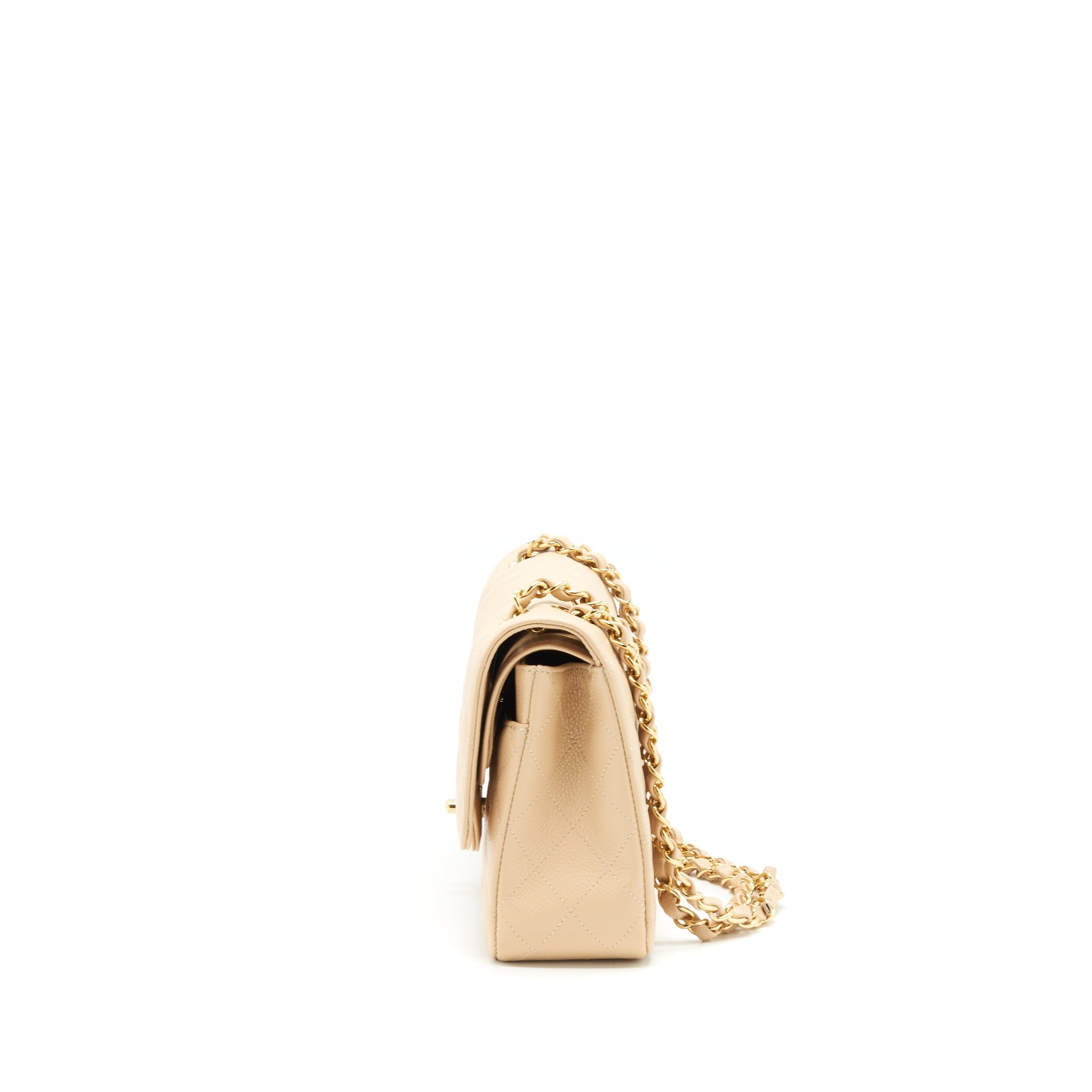 Chanel Classic Double Flap Bag Caviar Beige