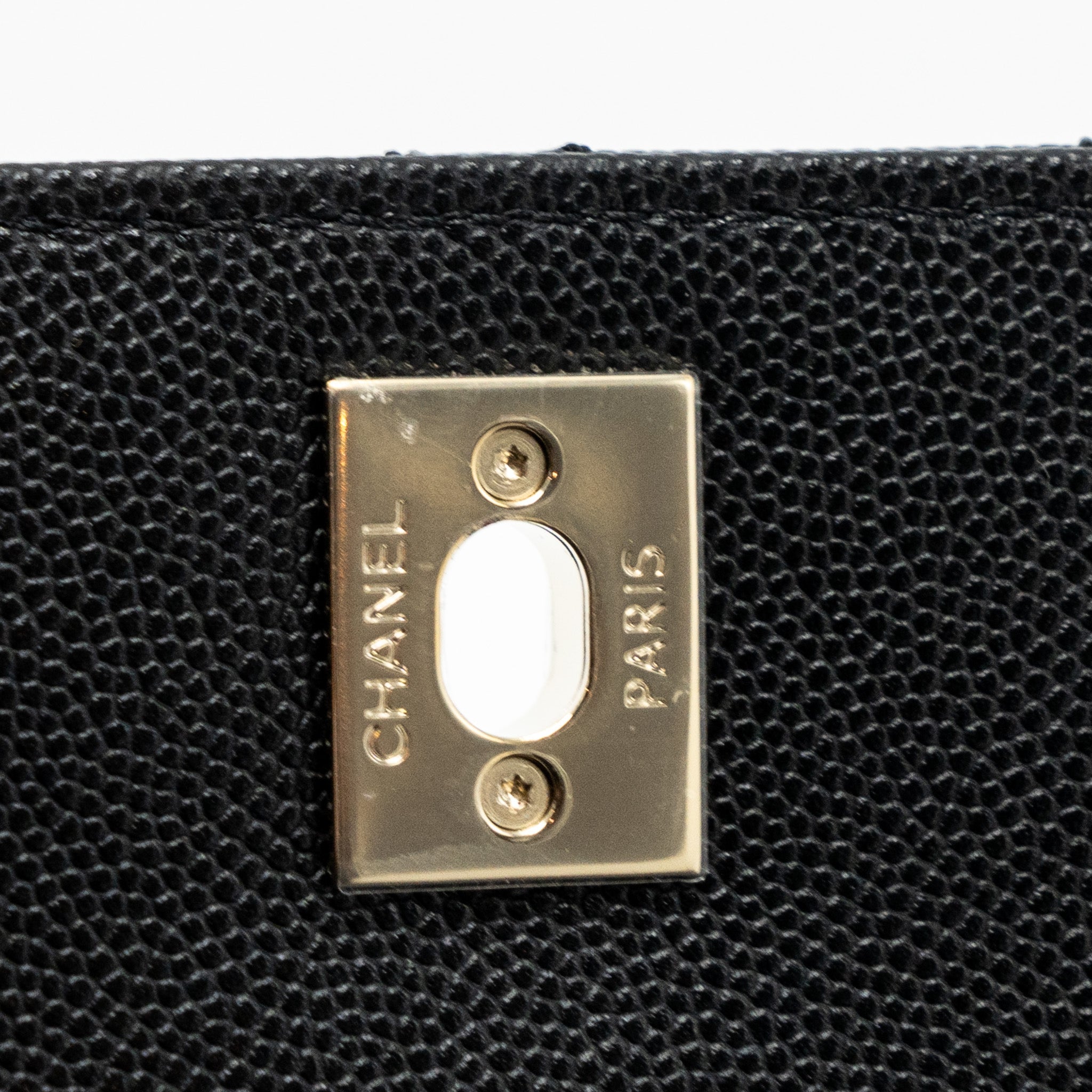 chanel small coco handle caviar black L (microchip)