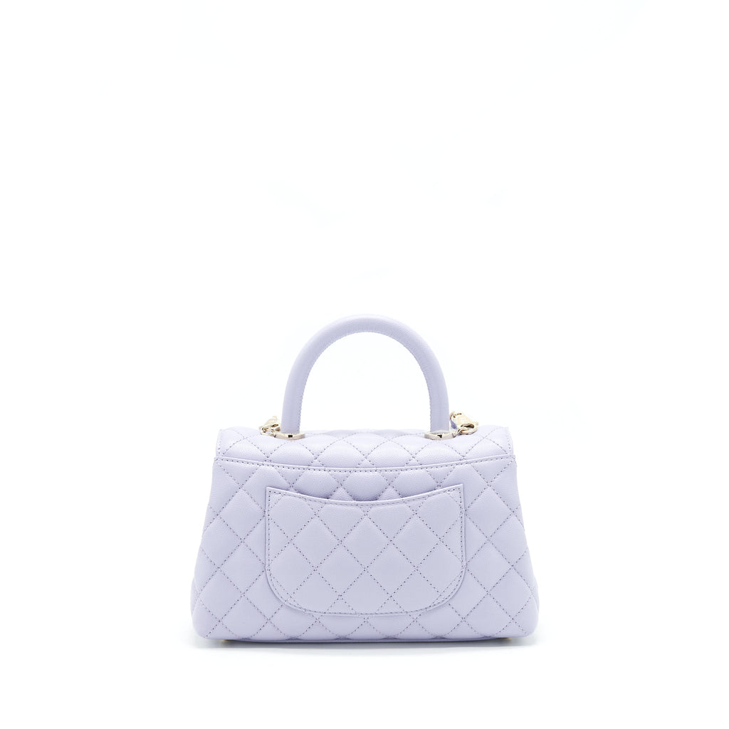 Chanel 21K Coco Handle Caviar lilac/ light Purple L