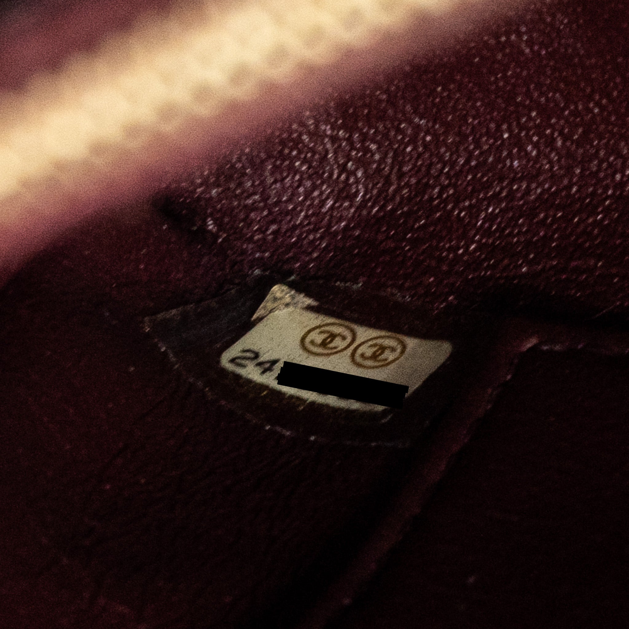 Chanel Medium Coco Handle With Lizard Handle Caviar Burgundy
