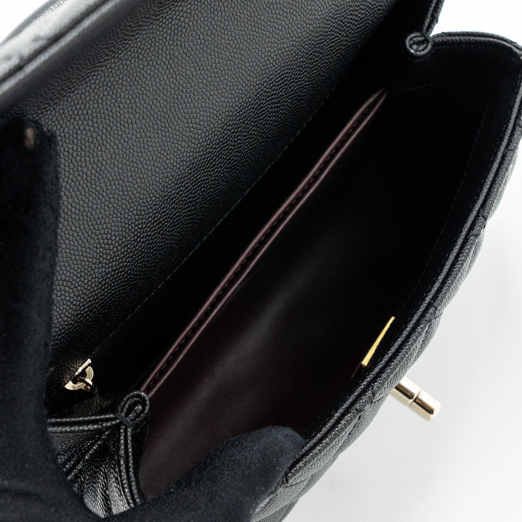 chanel small coco handle caviar black L (microchip)