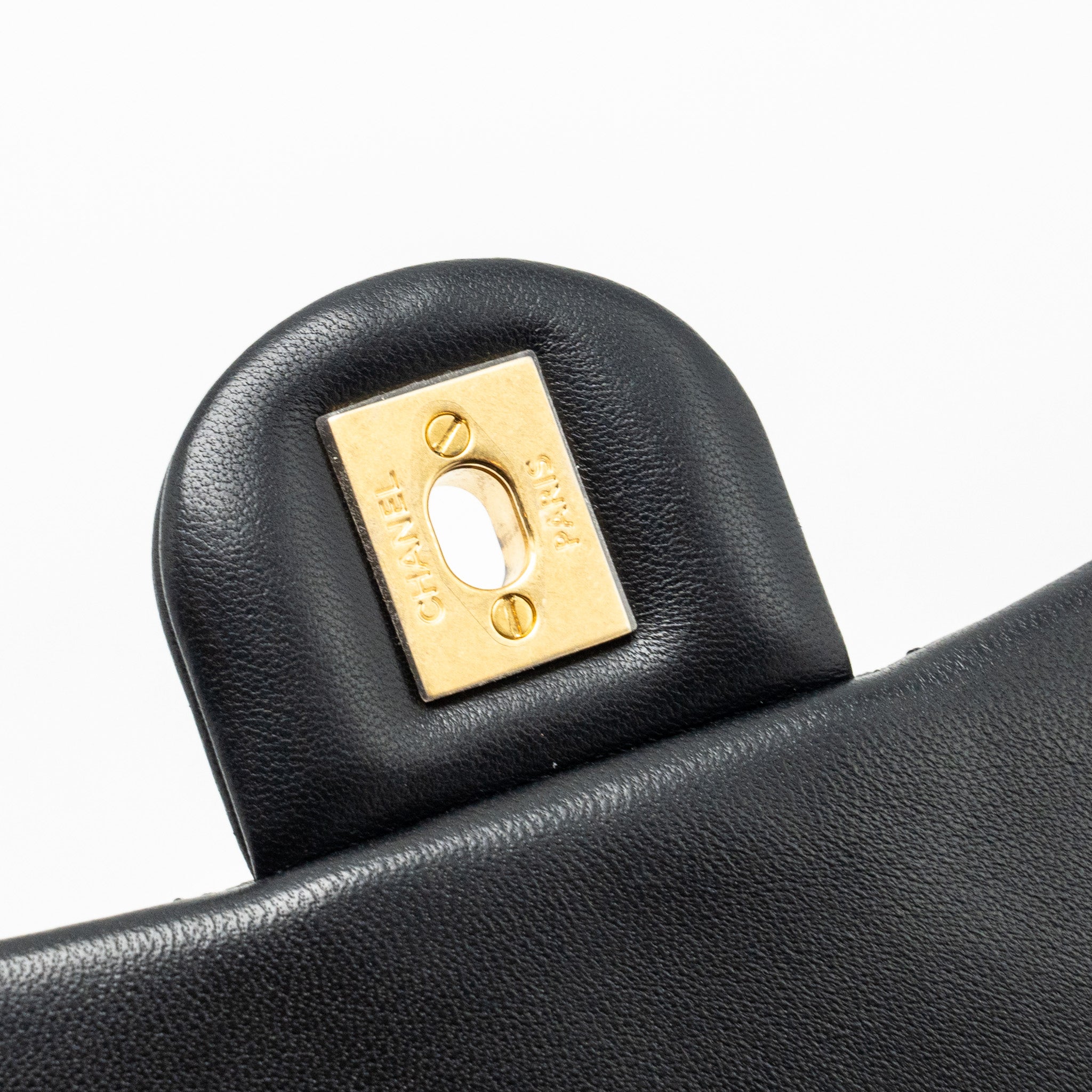 Chanel Camellia Adjustable Chain Mini Square Flap bag Lambskin black  (microchip)