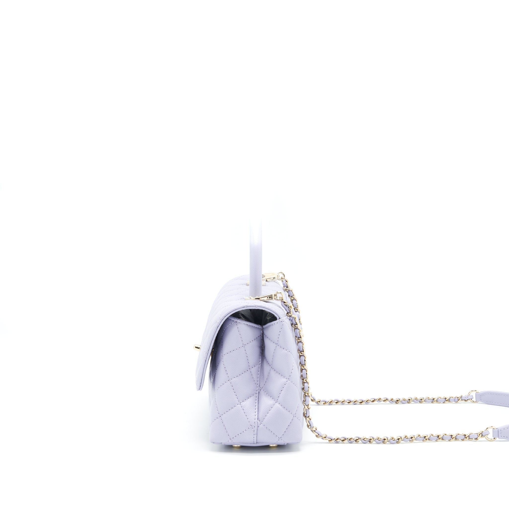 Chanel 21K Coco Handle Caviar lilac/ light Purple L