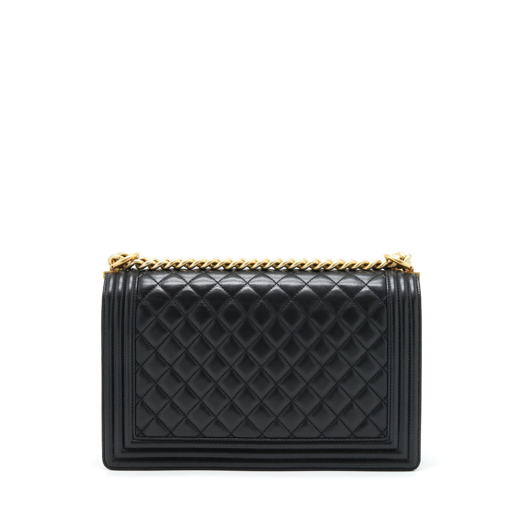 Chanel Boy Bag New Medium (28cm) Lambskin Black Ruthenium