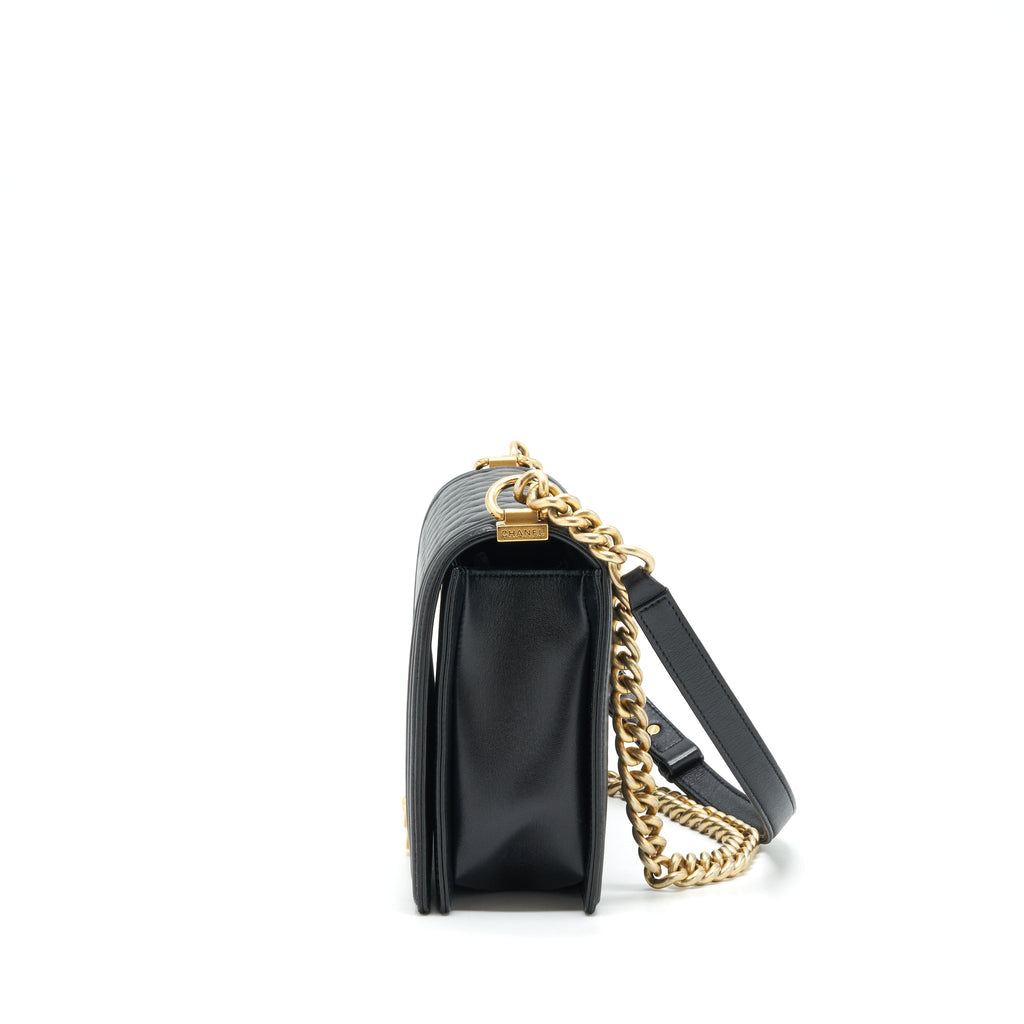 Chanel Boy Bag New Medium (28cm) Lambskin Black Ruthenium