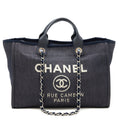 Chanel Large deauville Tote bag Denim Navy