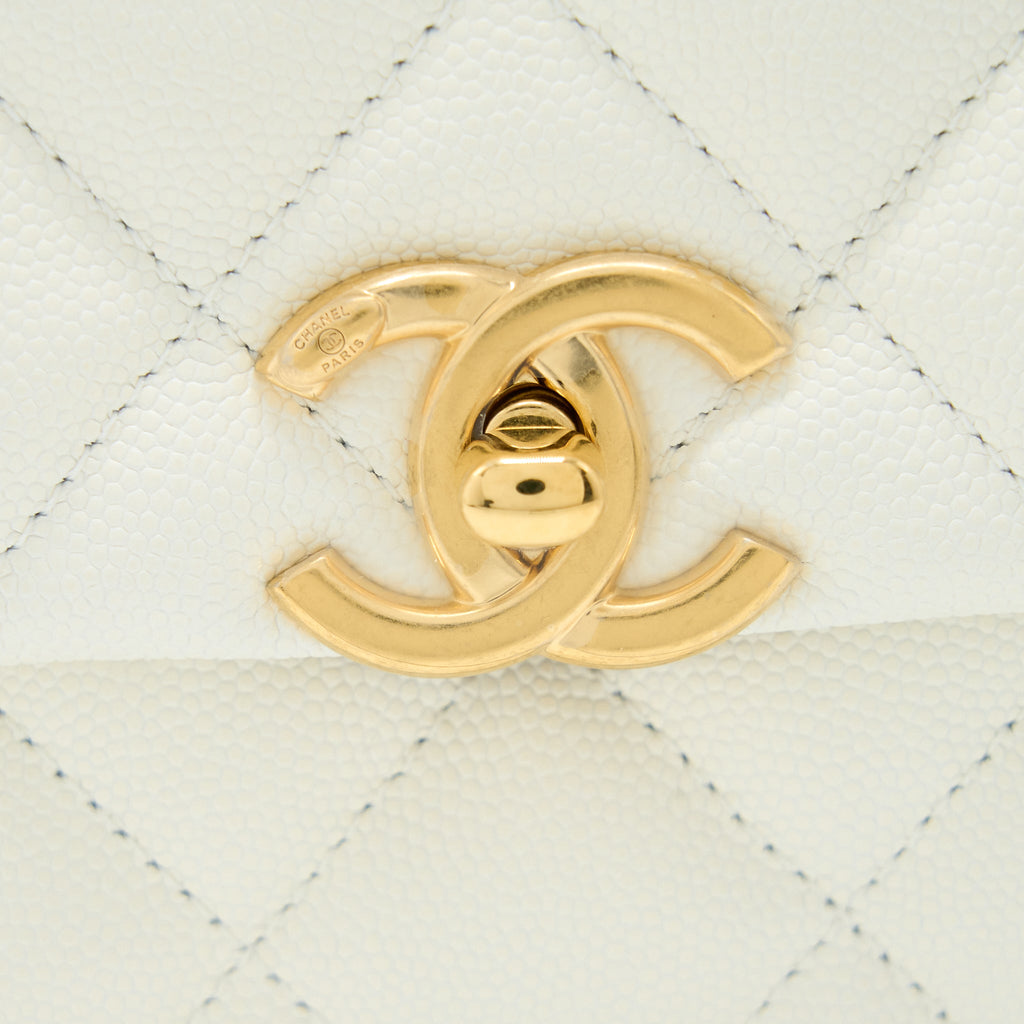 Chanel 22K Coco First Caviar White  (Microchip)