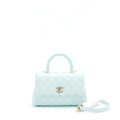 Chanel 21K Baby Blue Coco Handle Small (Old Mini) 24cm L