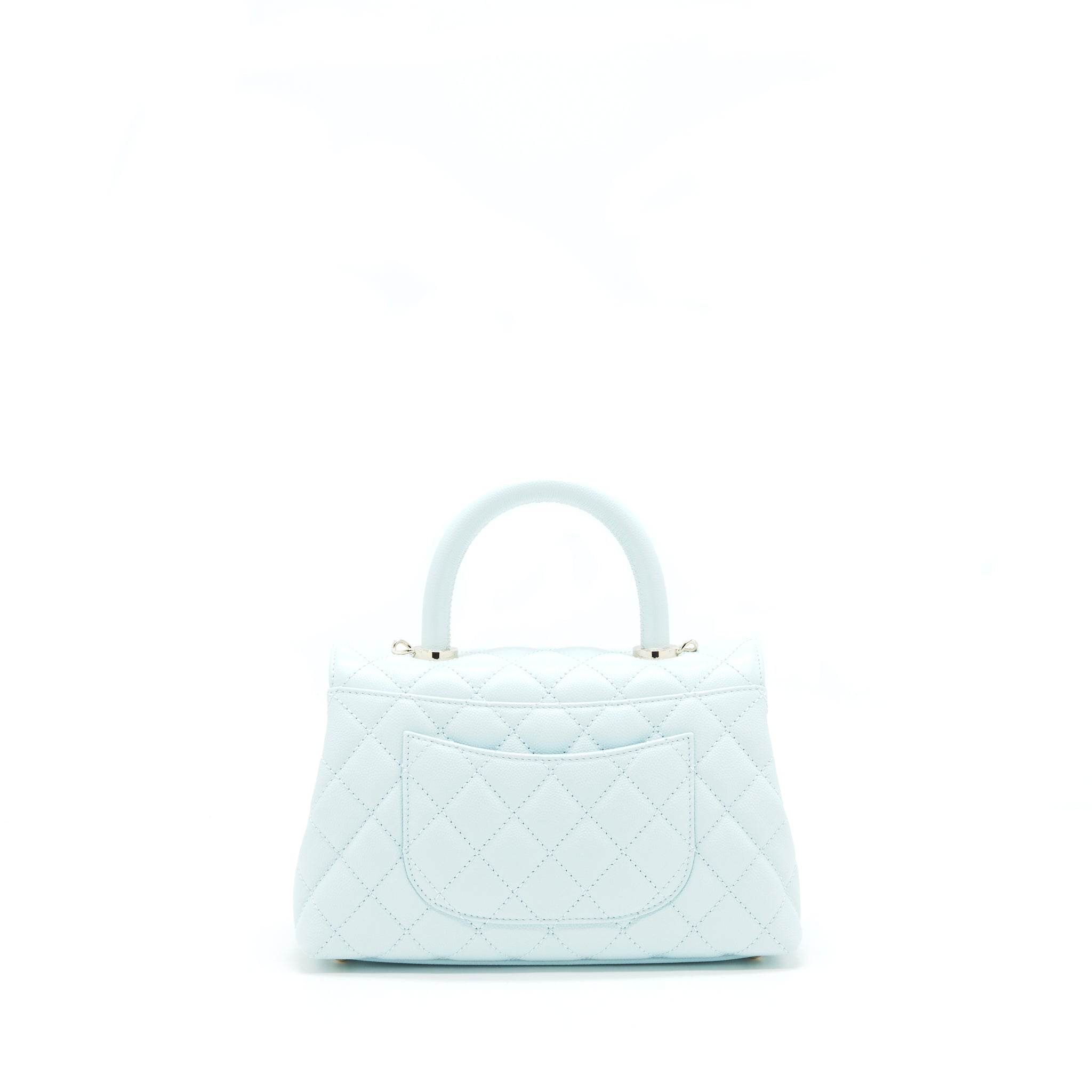 Chanel 21K Baby Blue Coco Handle Small (Old Mini) 24cm L