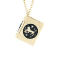 Chanel 22C Book Locket Long Necklace Light Gold Tone