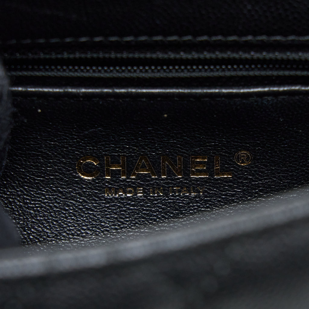 Chanel Small Coco Handle Caviar With Lizard Handle Black