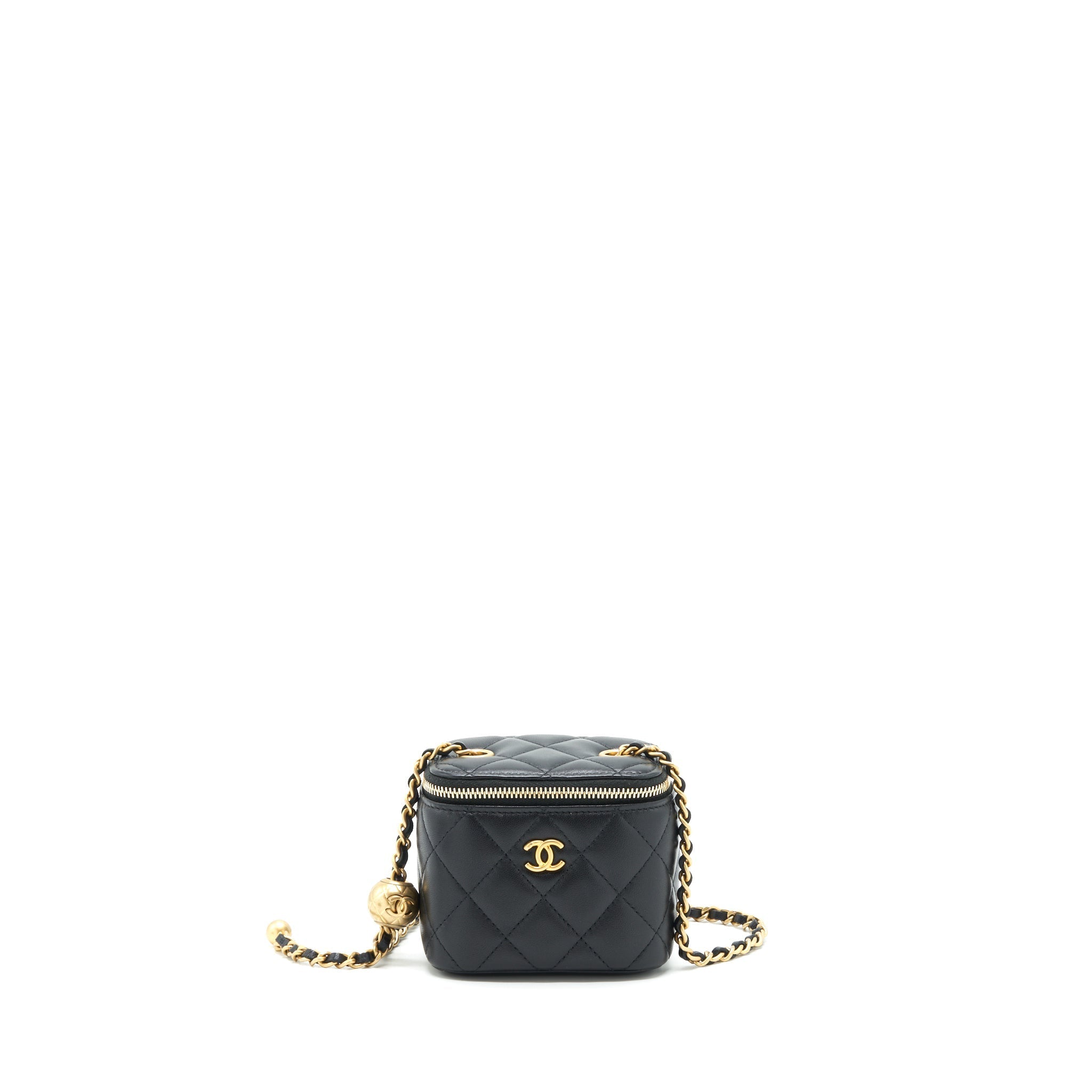 Chanel Pearl Crush Mini Vanity Case Lambskin Black