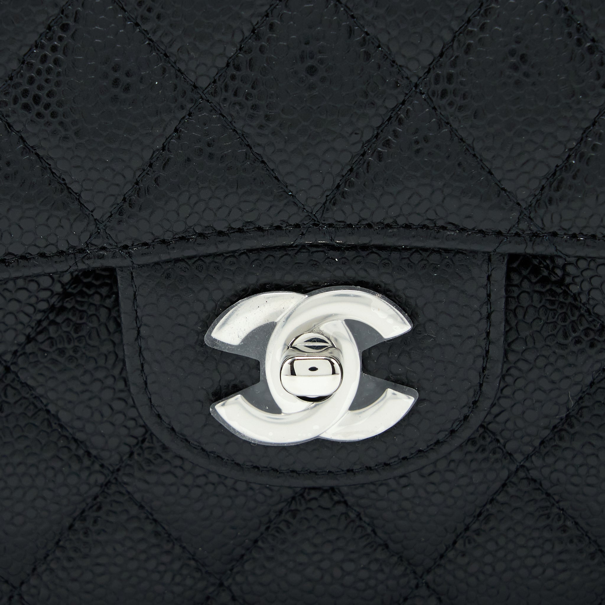 Chanel Small Classic Double Flap Bag Caviar Black  (Microchip)