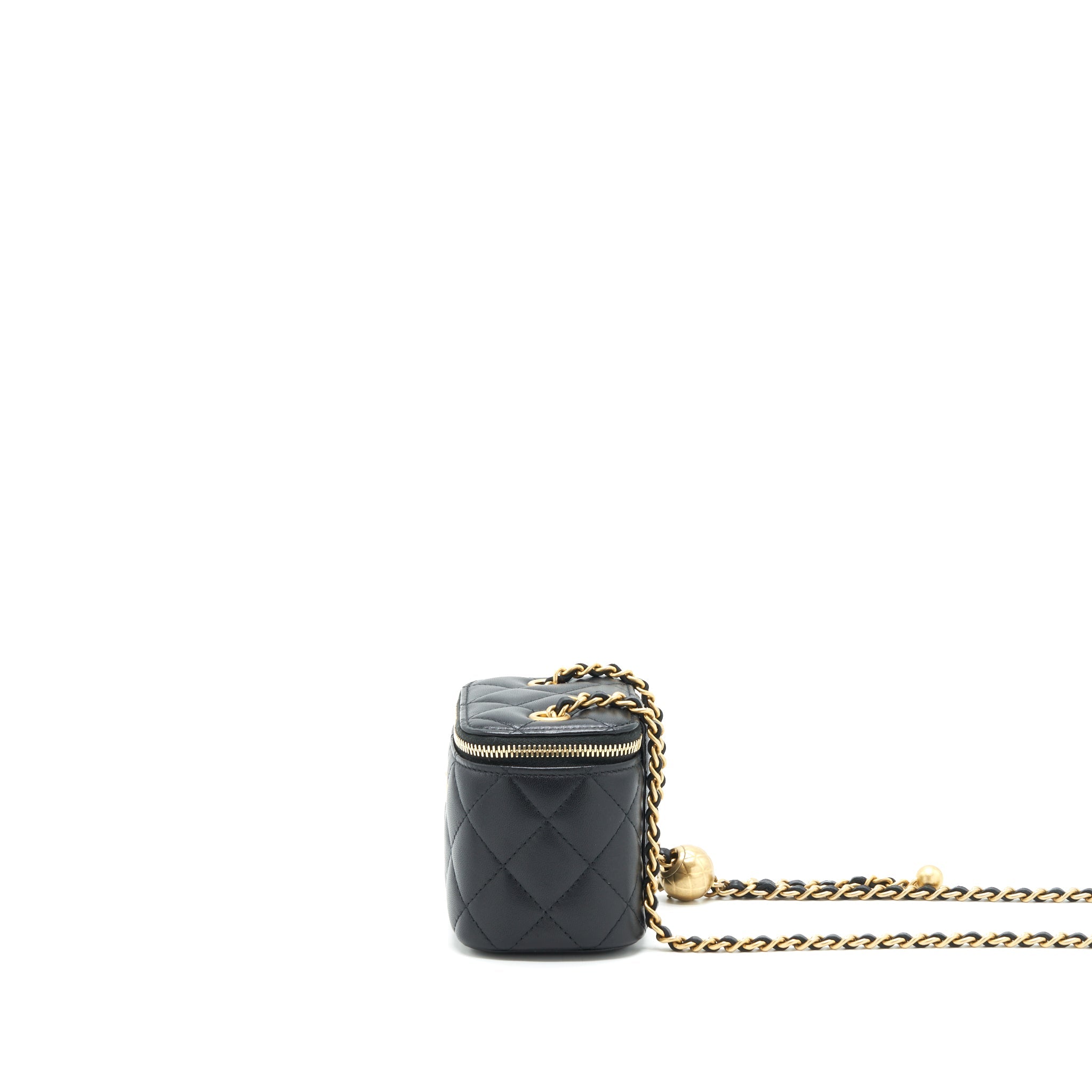 Chanel Pearl Crush Mini Vanity Case Lambskin Black