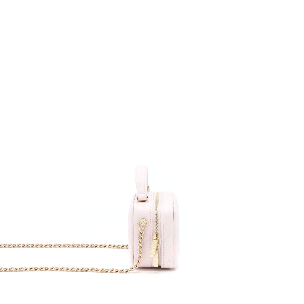 Chanel 22P Top Handle Mini Vanity With Chain Caviar Light Pink L