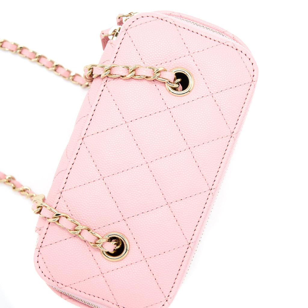 Chanel Long Vanity With Chain Caviar Pink L