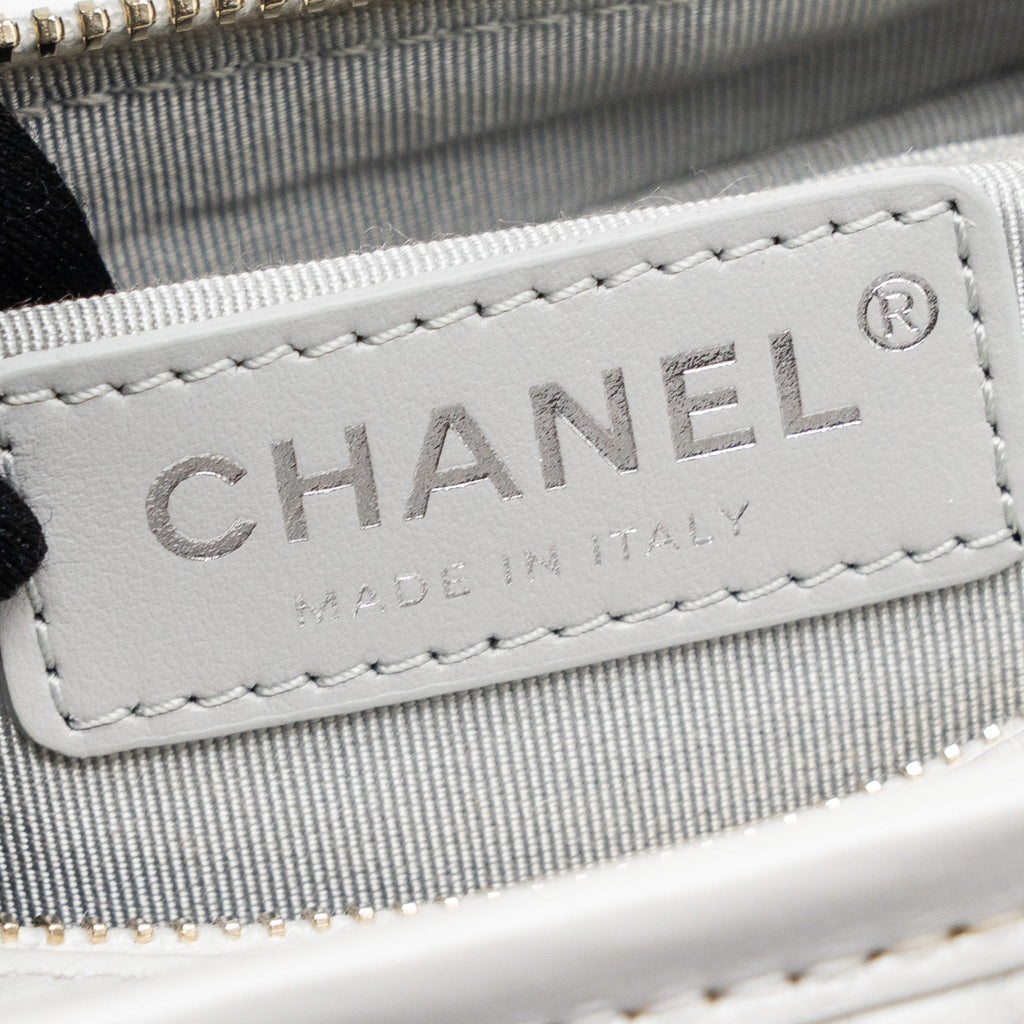 Chanel Small Gabrielle Hobo Bag Aged Calfskin Light Grey