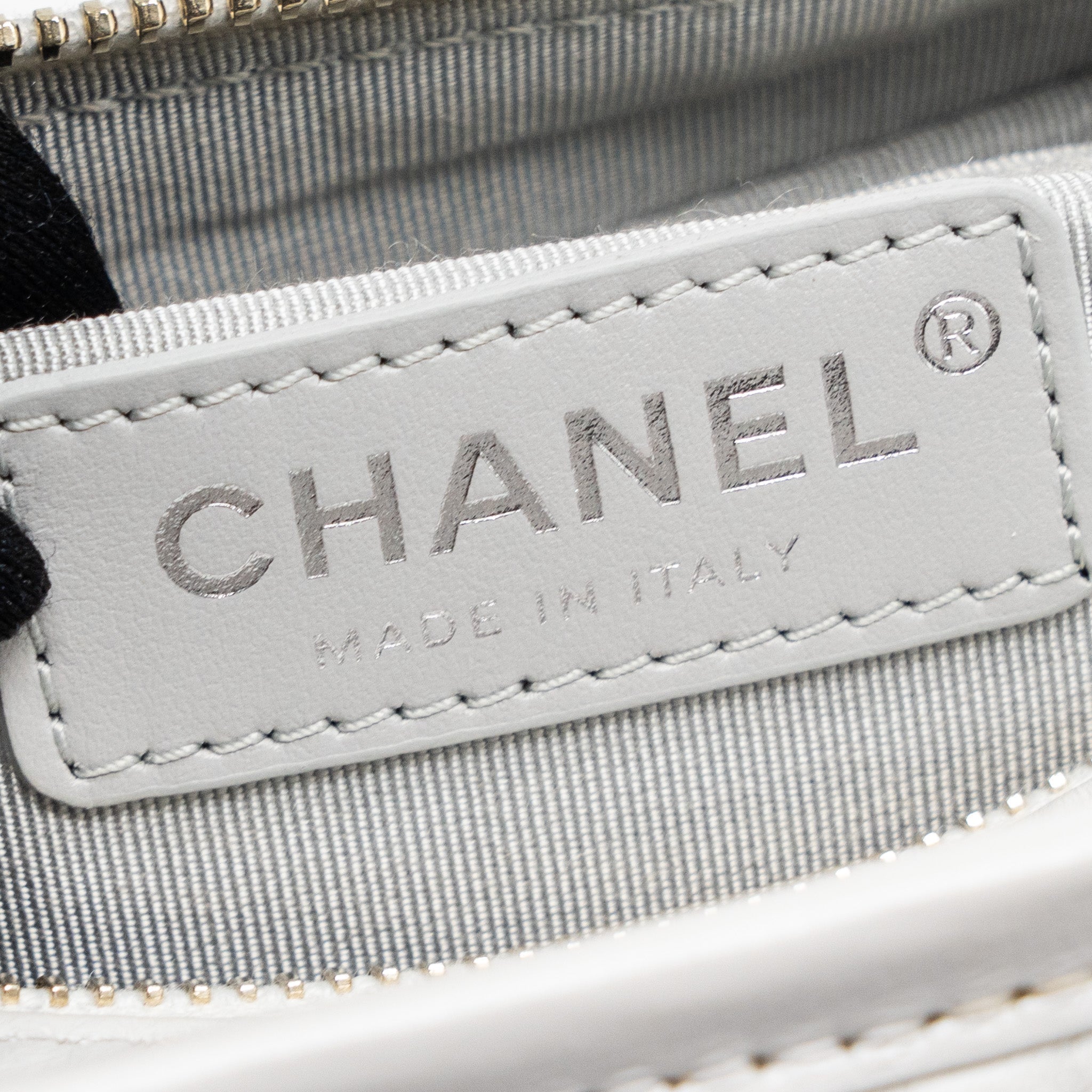 Chanel Small Gabrielle Hobo Bag Aged Calfskin Light Grey