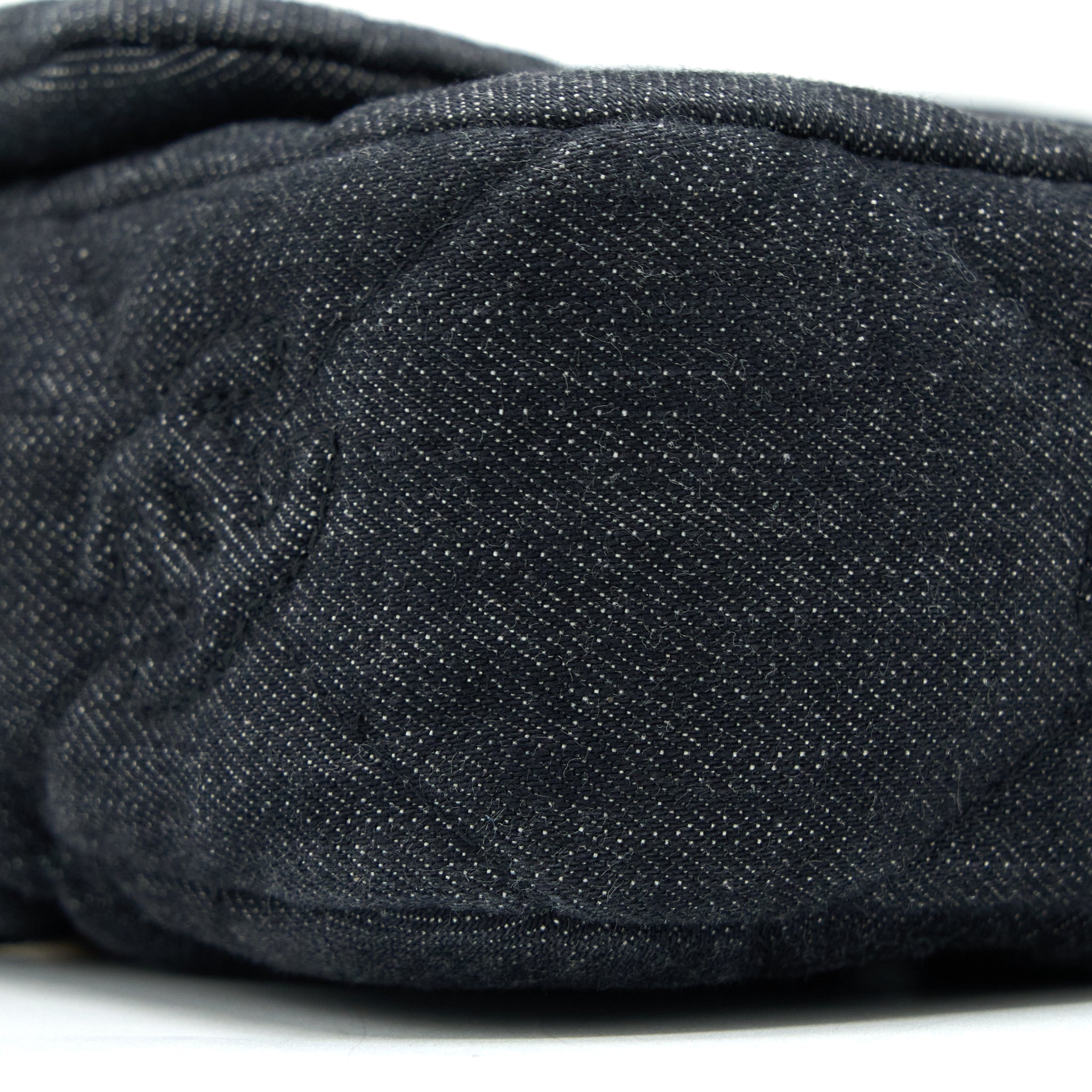 Chanel Flap Shoulder Bag with Giant Chain Denim Dark Blue Brushed  (Microchip)