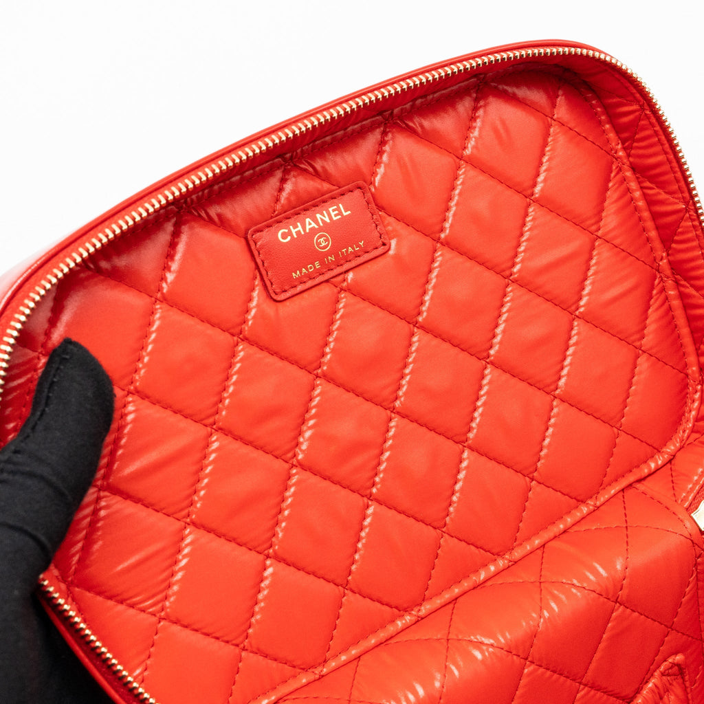 Chanel Large Vanity Pouch Patent Red