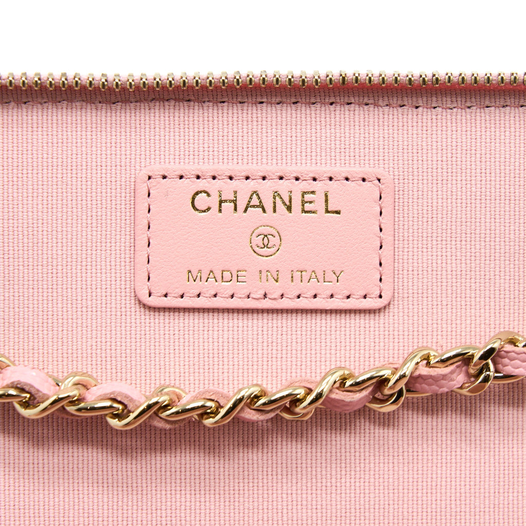 Chanel Long Vanity With Chain Caviar Pink L