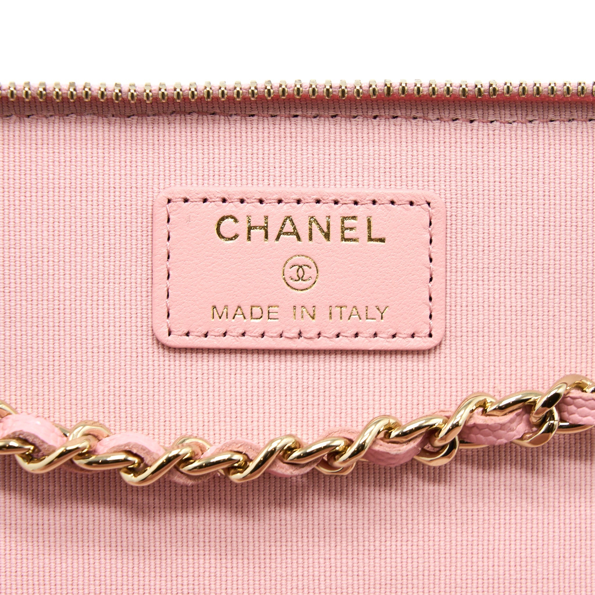 Chanel Long Vanity With Chain Caviar Pink L